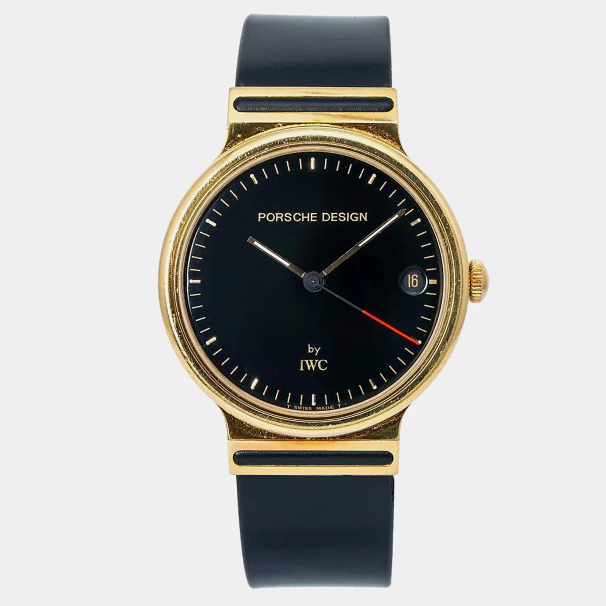 

IWC Black 18k Yellow Gold Porsche Design IW3320 Women's Wristwatch