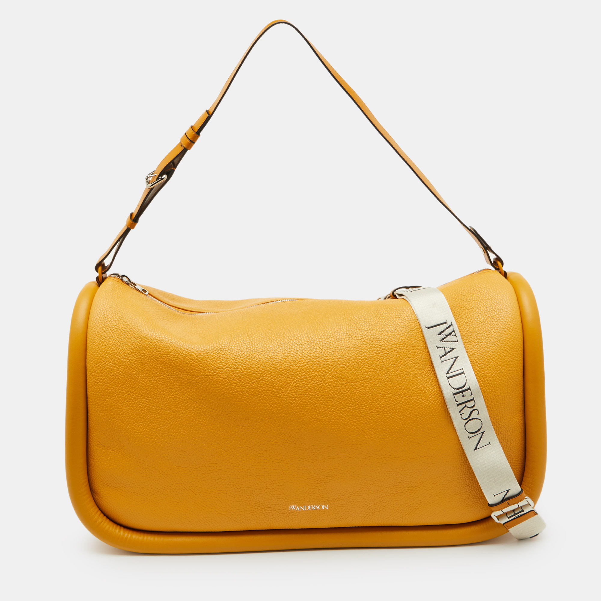 

J.W.Anderson Mustard Yellow Leather Bumper Oversized Shoulder Bag