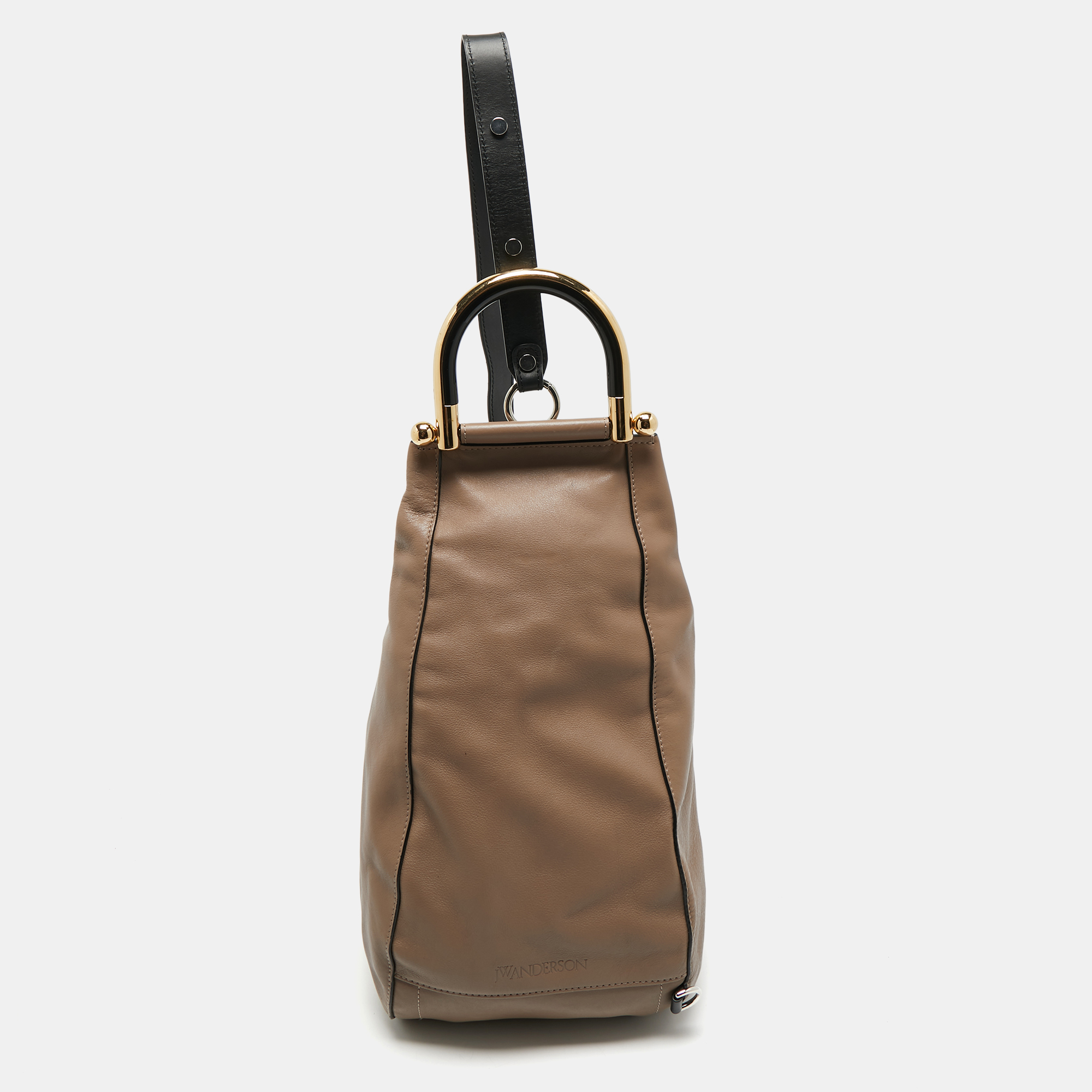 Pre-owned Jw Anderson Beige Leather Sling One Shoulder Backpack In Sand