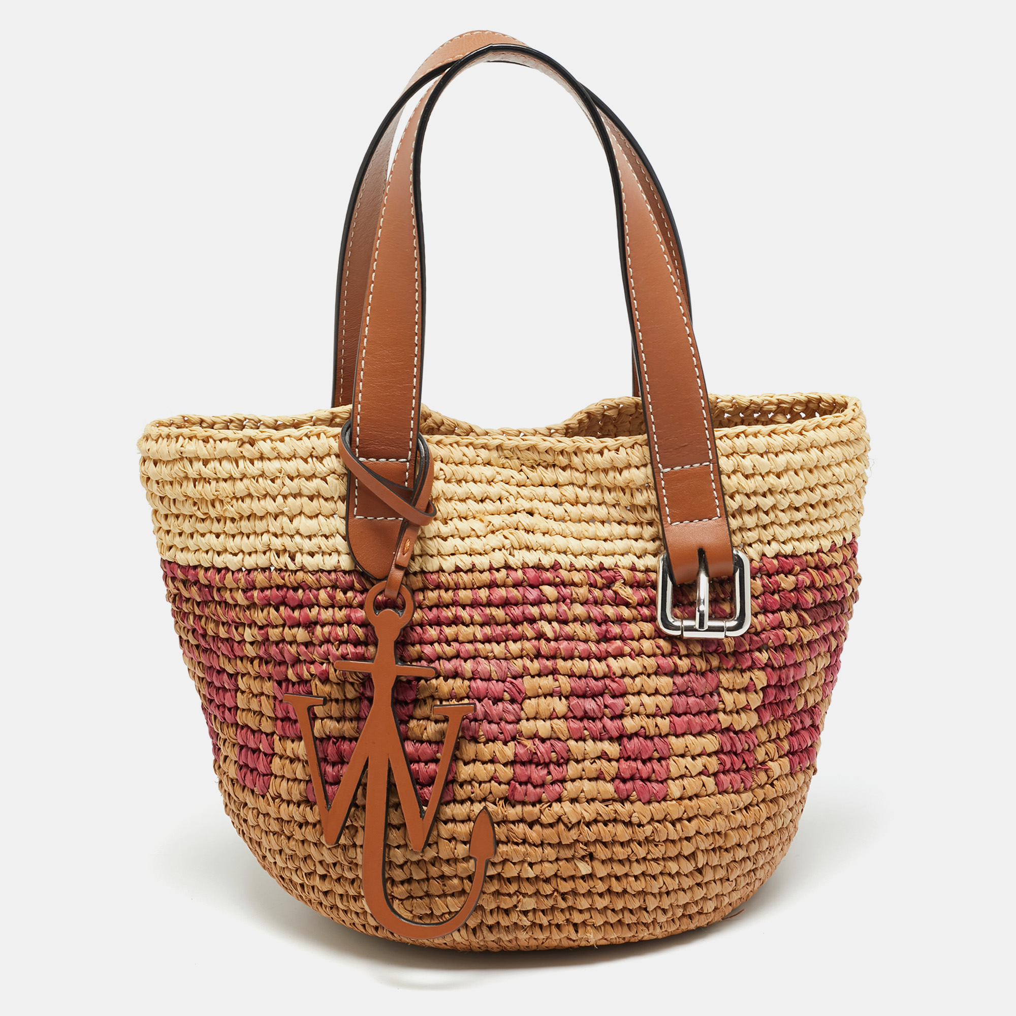 

J.W.Anderson Belt Mini Multicolor Raffia Tote