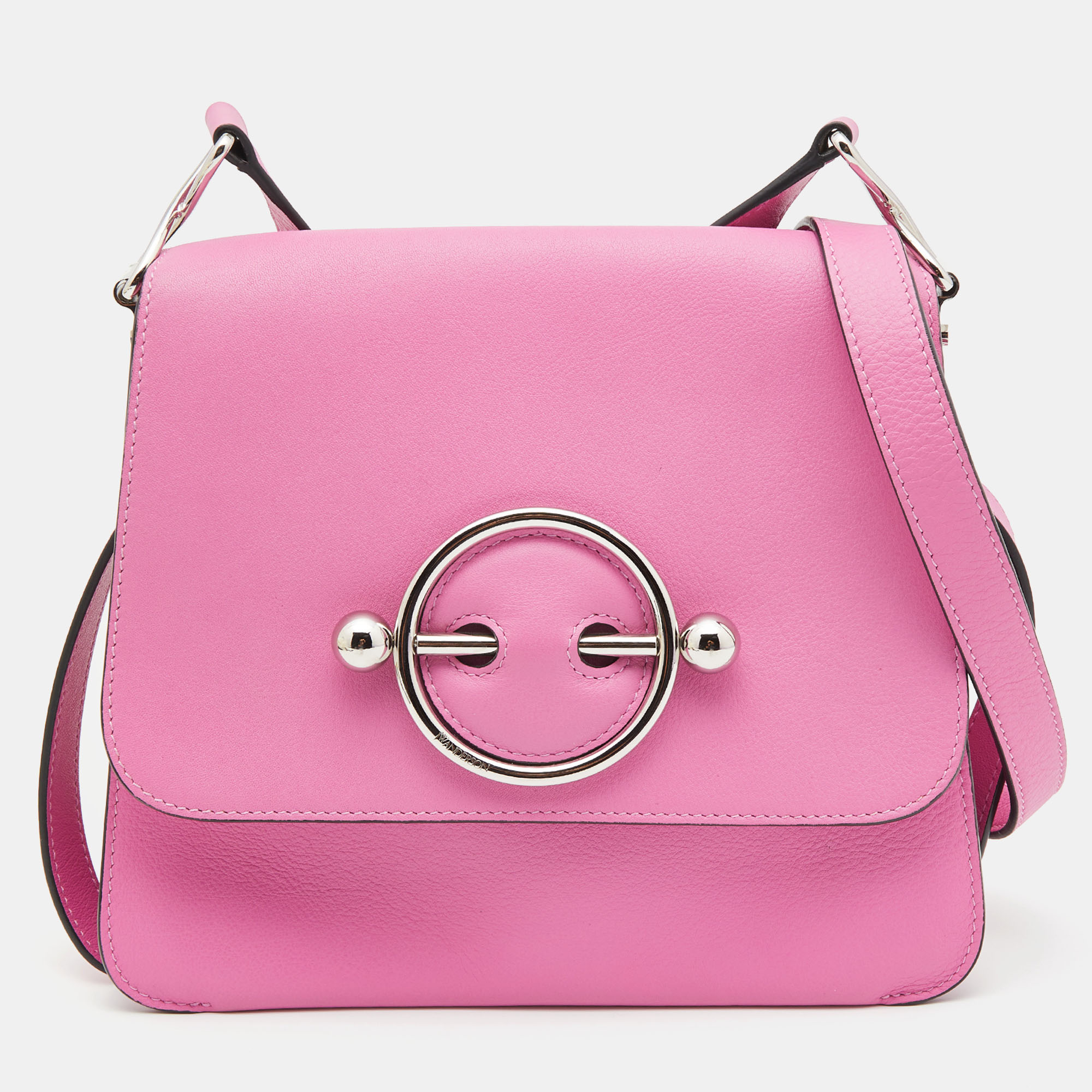 Pre-owned Jw Anderson Pink Leather Disc Crossbody Bag