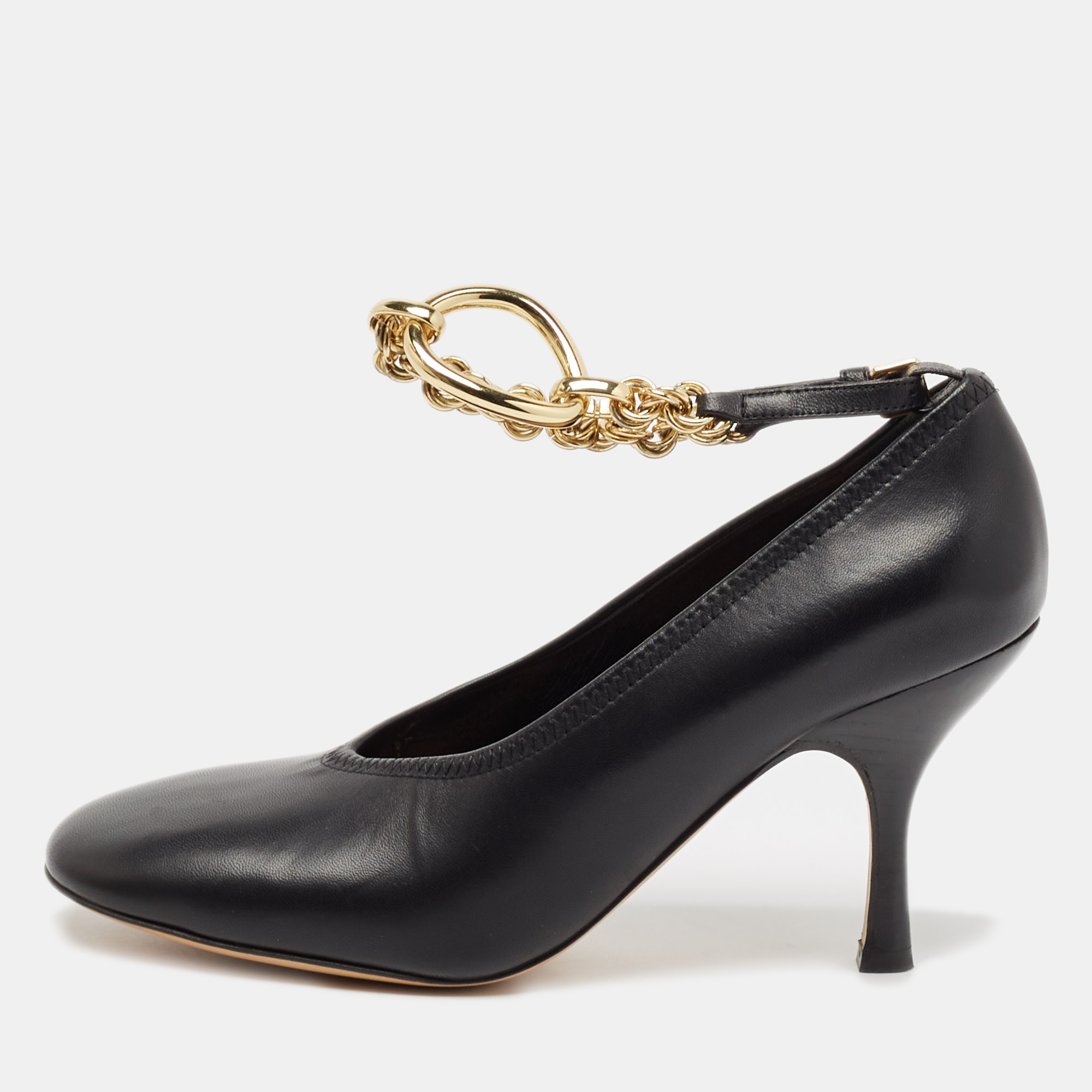 

J..W. Anderson Black Leather Chain Pumps Size