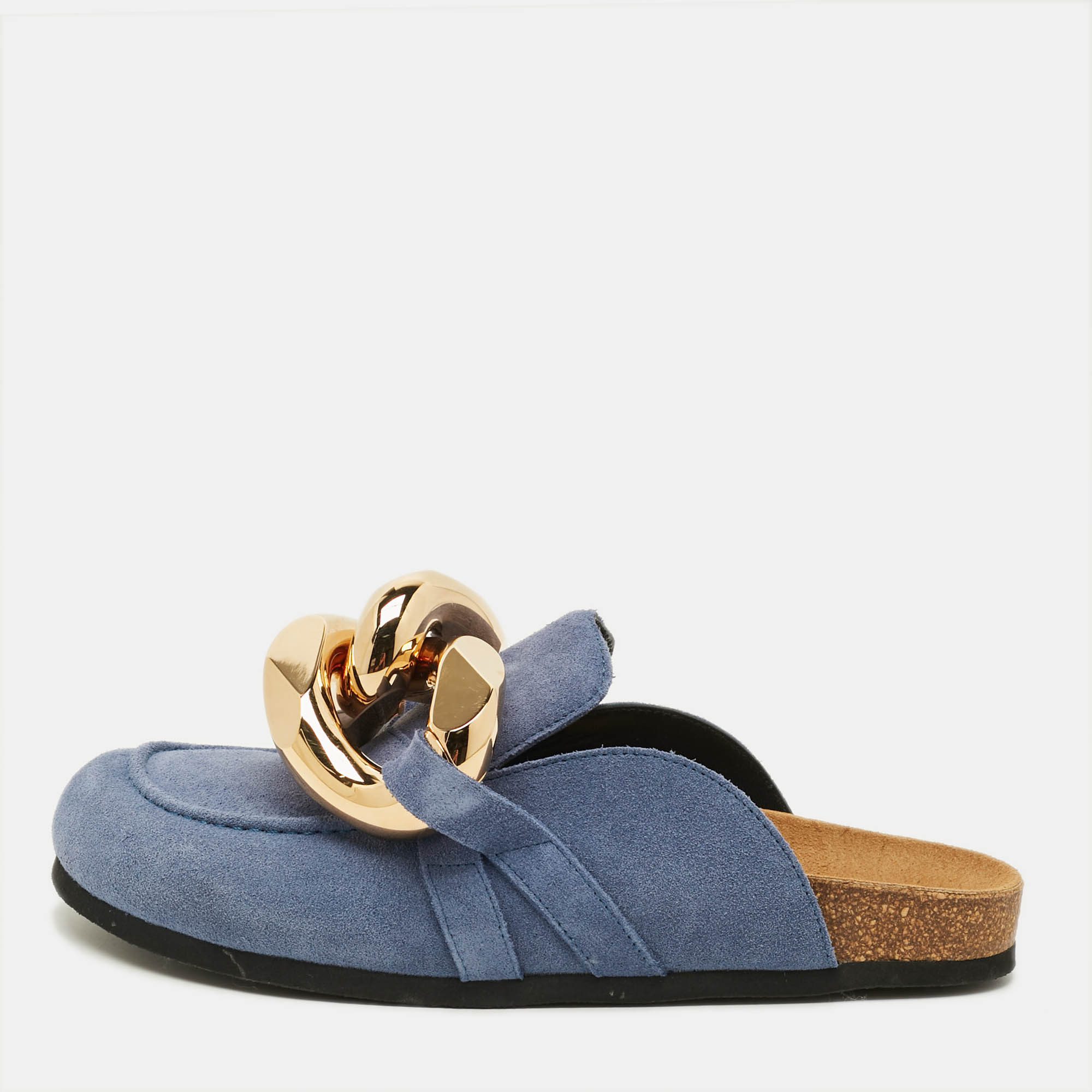 

J.W.Anderson Chain Link Size  Blue Suede Flat Mules