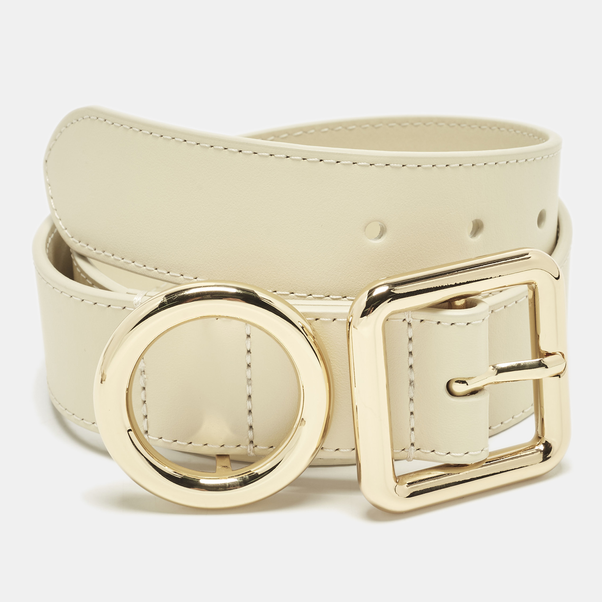 

Jacquemus The Regalo  Buckle Belt Beige Leather
