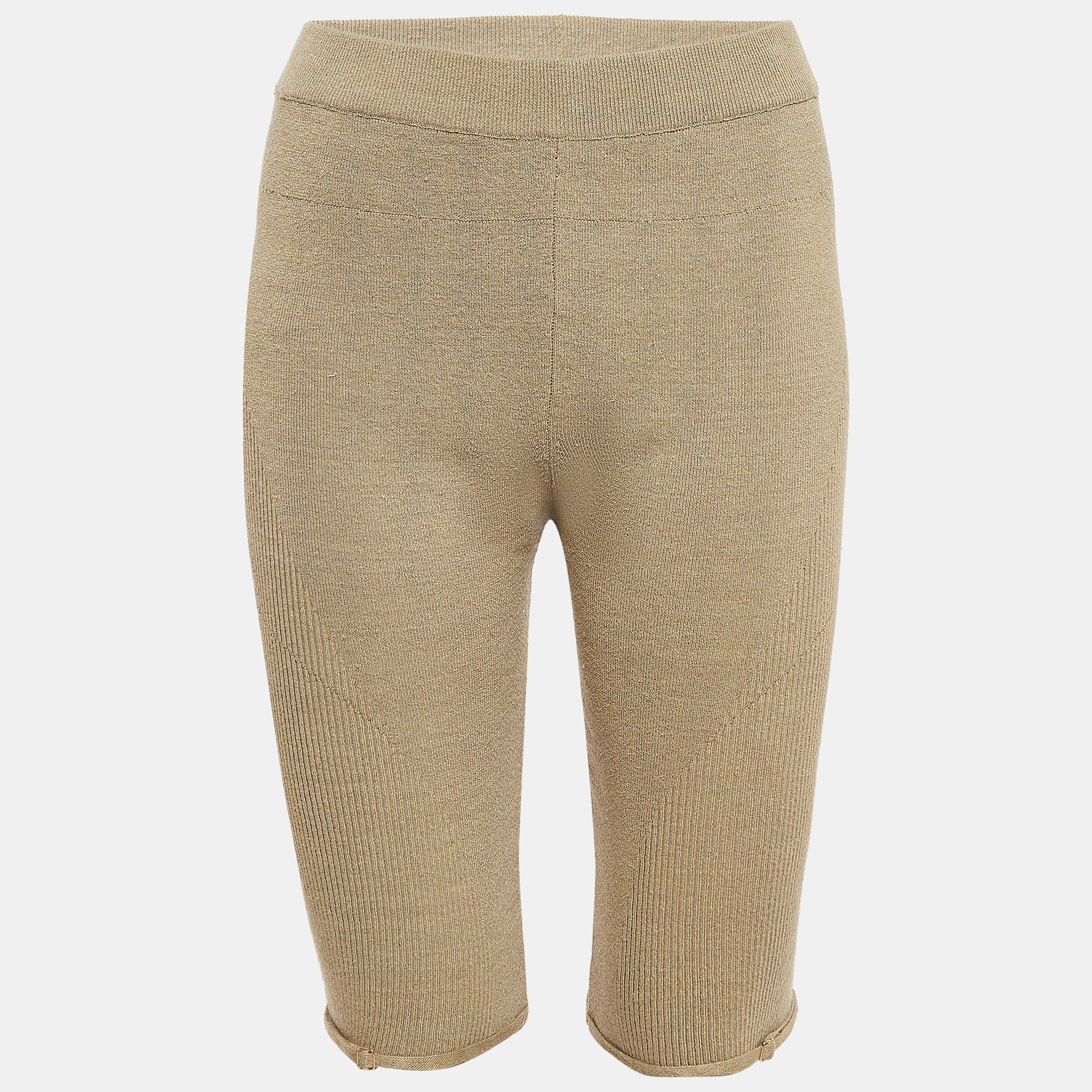 

Jacquemus Khaki Green Linen Blend Knit Sierra Shorts L