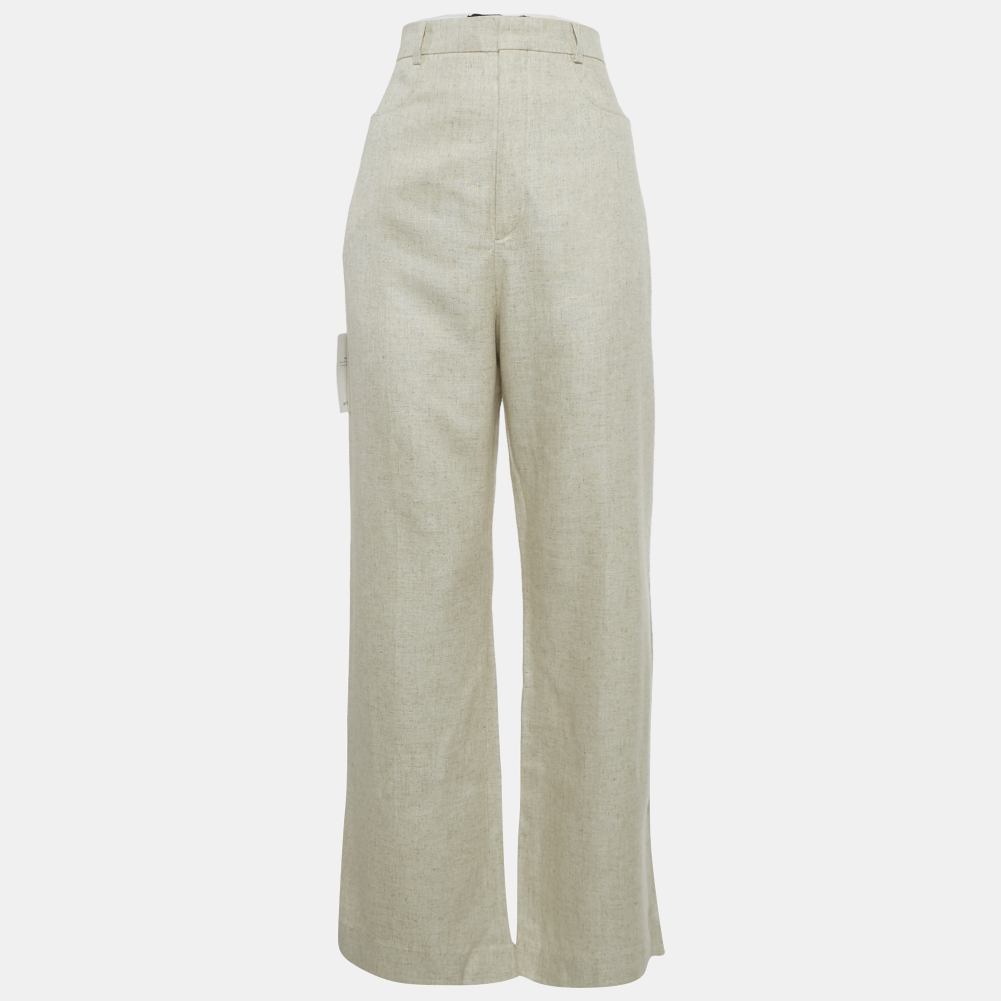 Pre-owned Jacquemus Beige Linen La Pantalon Sauge Trousers M In Sand