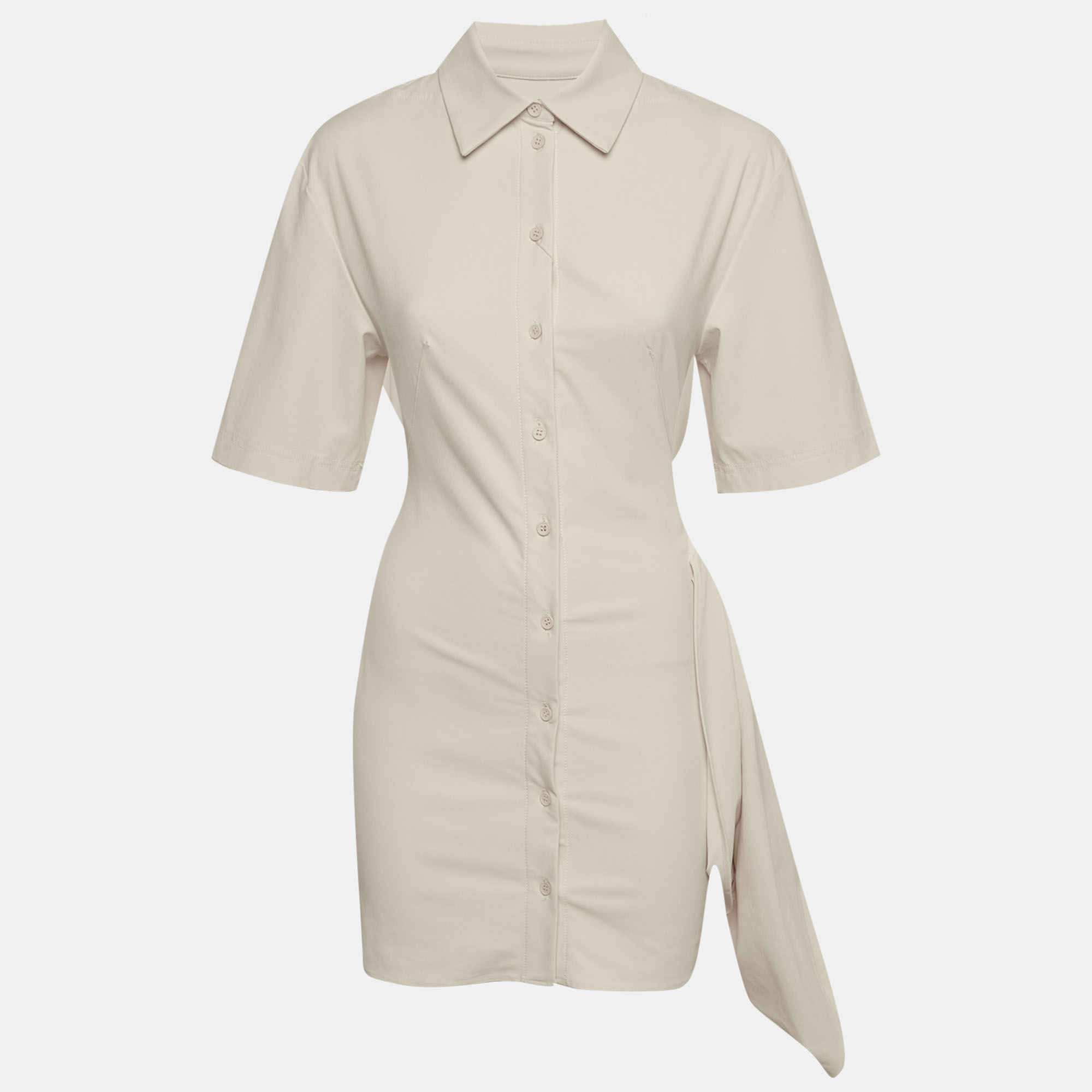 

Jacquemus Cream Twill La Robe Camisa Mini Shirt Dress S
