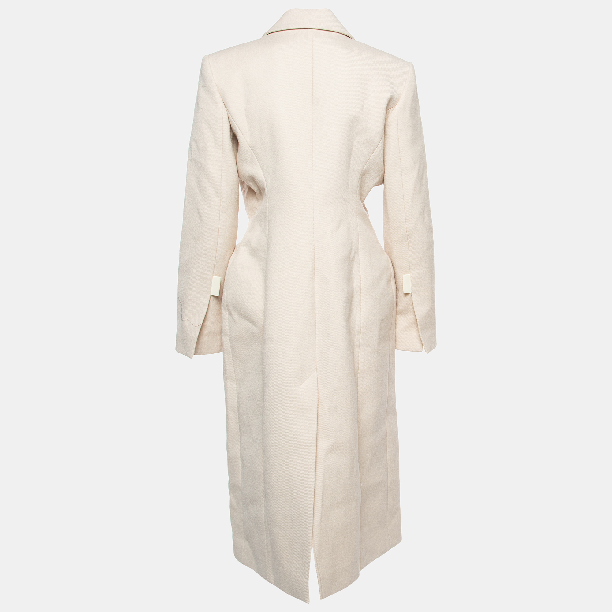 

Jacquemus Beige Wool Long Sleeve Lace-Up Mid Length Coat