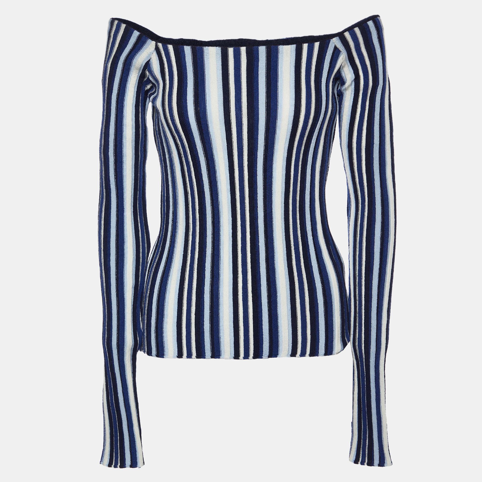 

Jacquemus Blue Striped Wool Knit La Maille Top S
