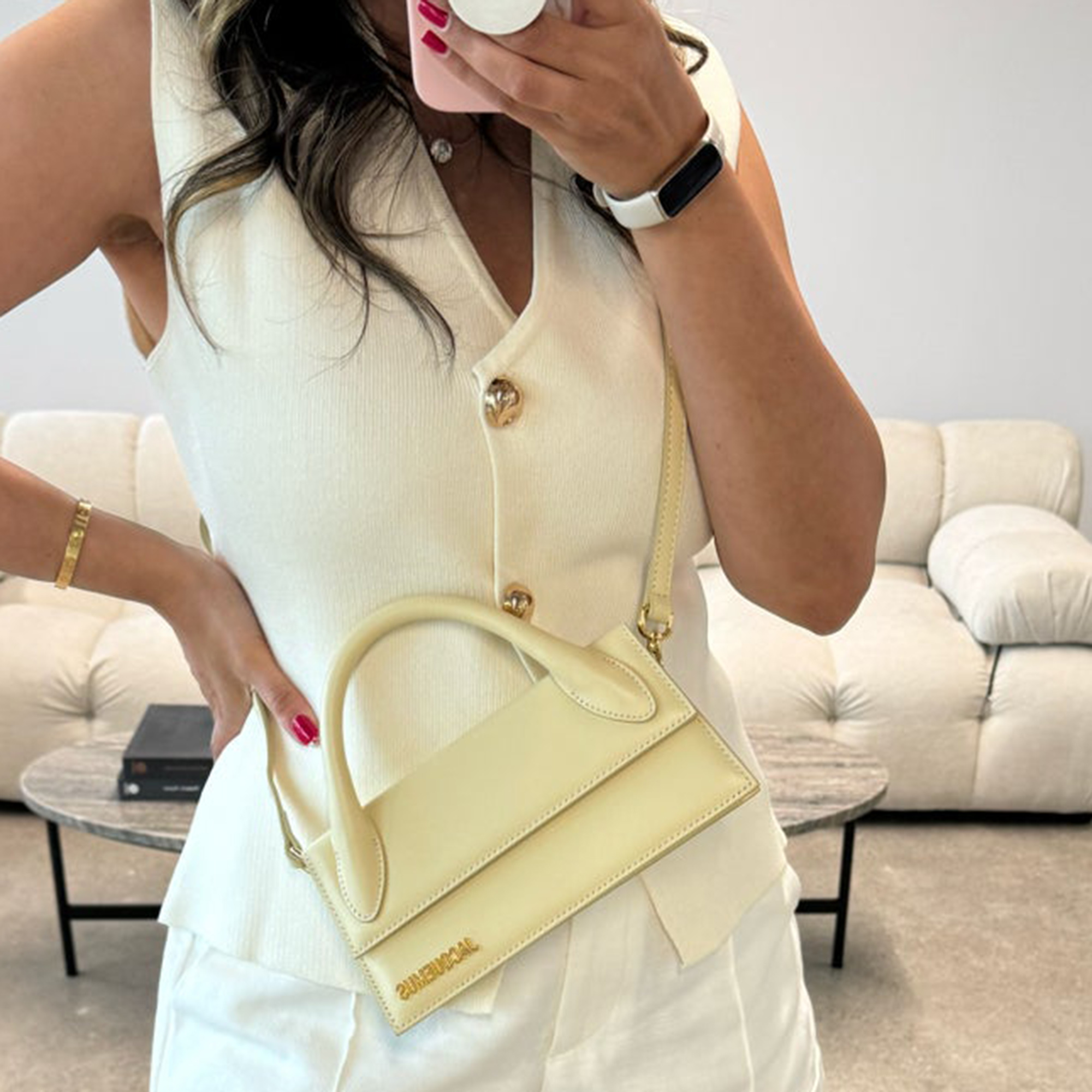 

Jacquemus Cream Leather Le Long Chiquito