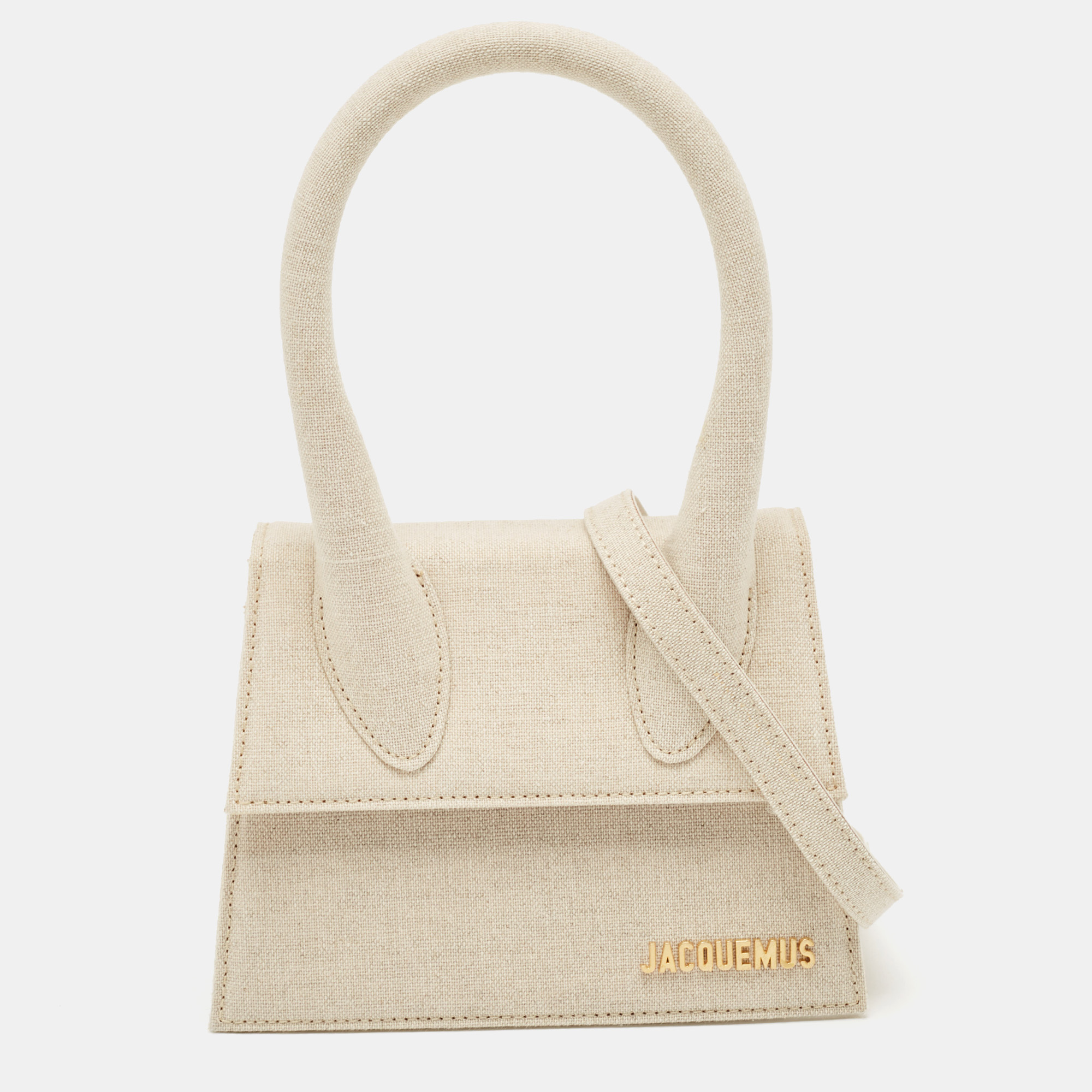 

Jacquemus Beige Canvas Le Chiquito Moyen Top Handle Bag