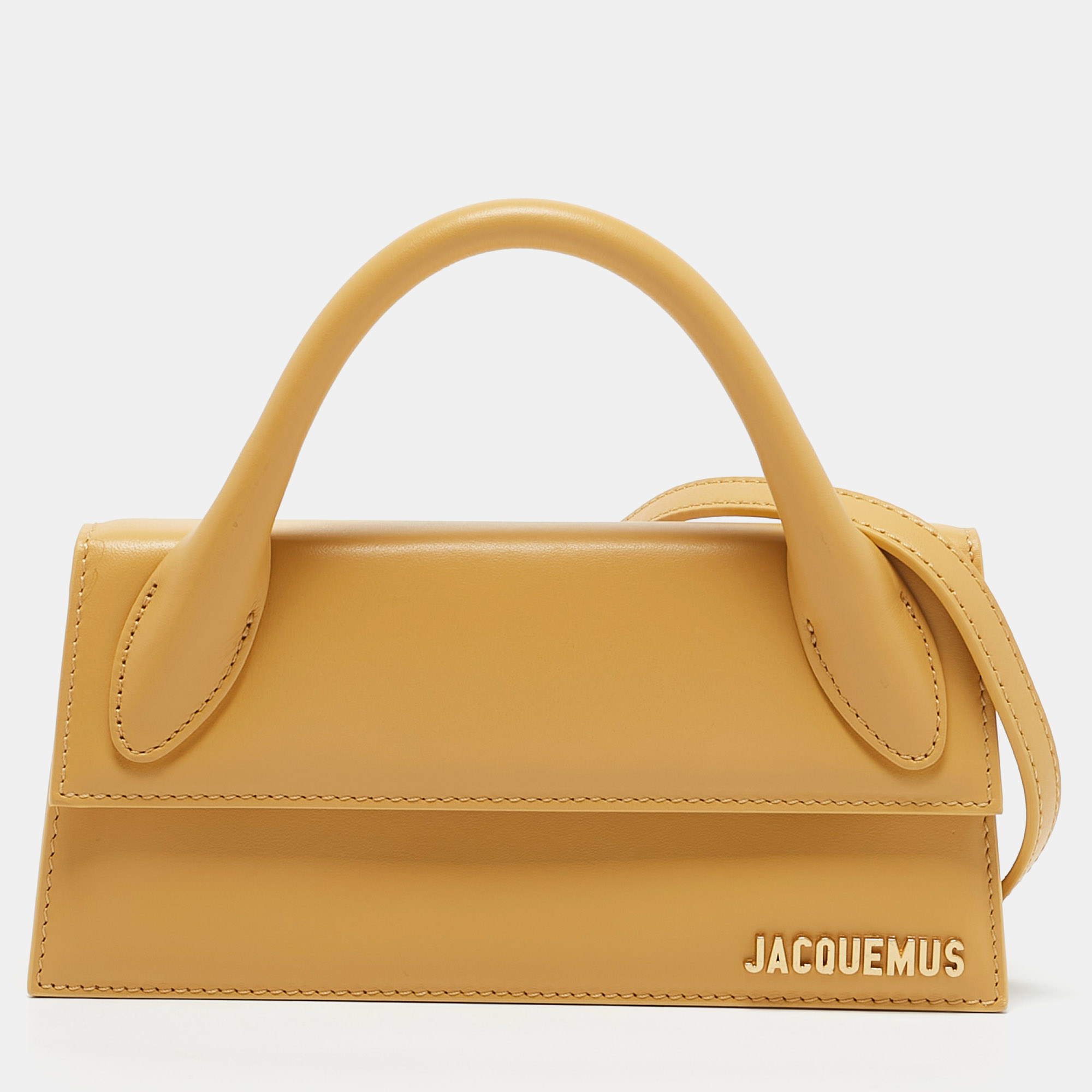 

Jacquemus Mustard Leather Long Le Chiquito Top Handle Bag, Yellow