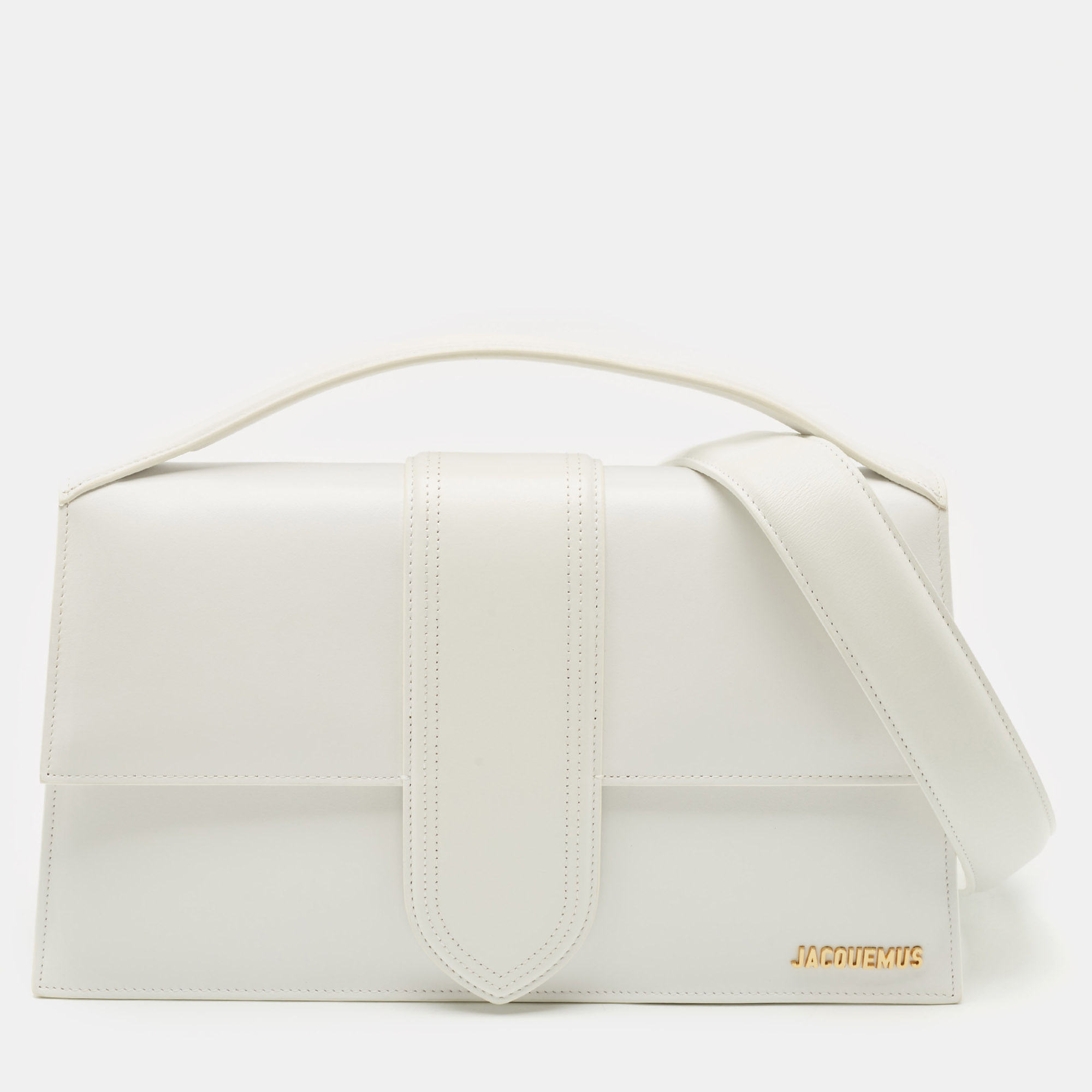 

Jacquemus White Leather The Bambinou Top Handle Bag