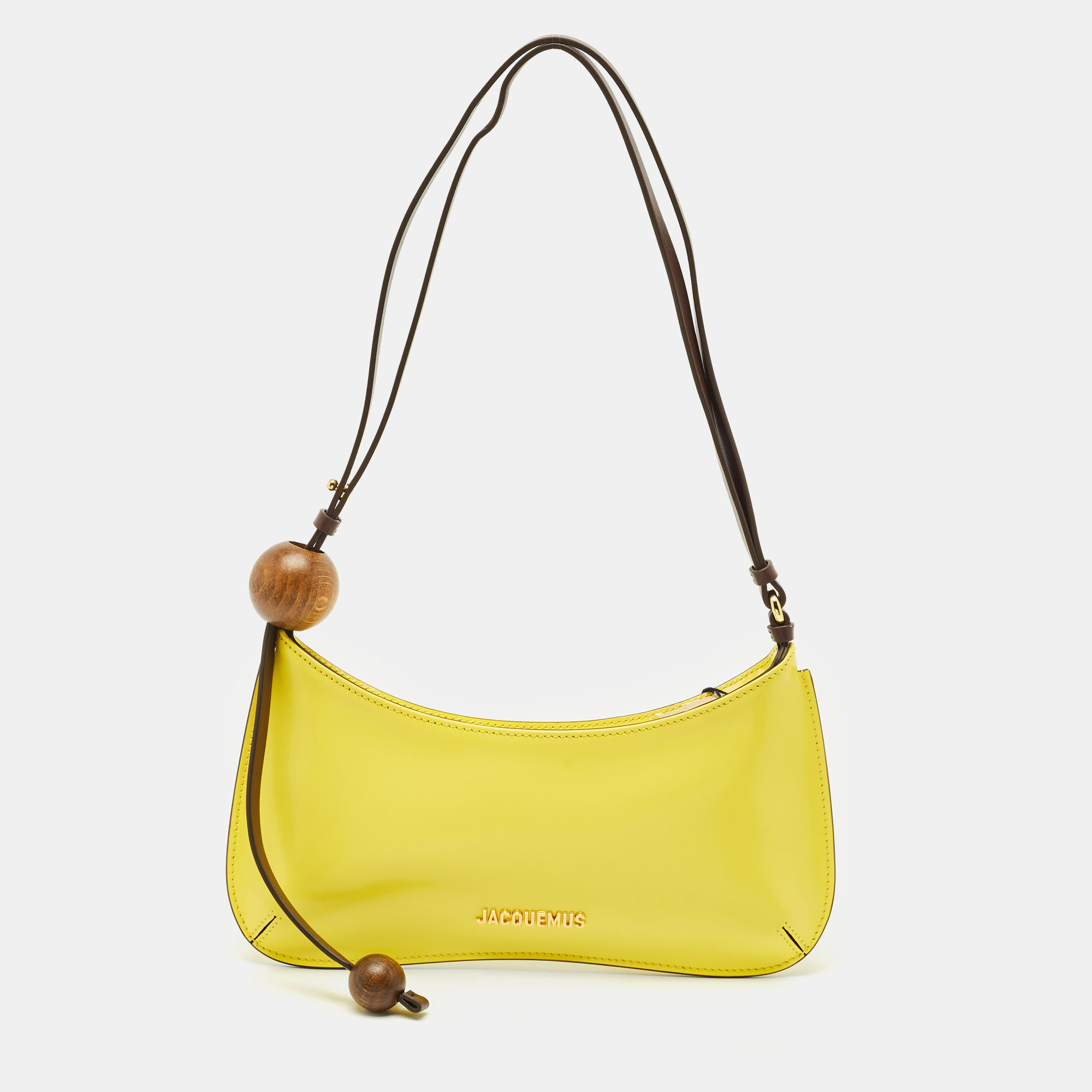 

Jacquemus Yellow Leather Le Bisou Perle Shoulder Bag