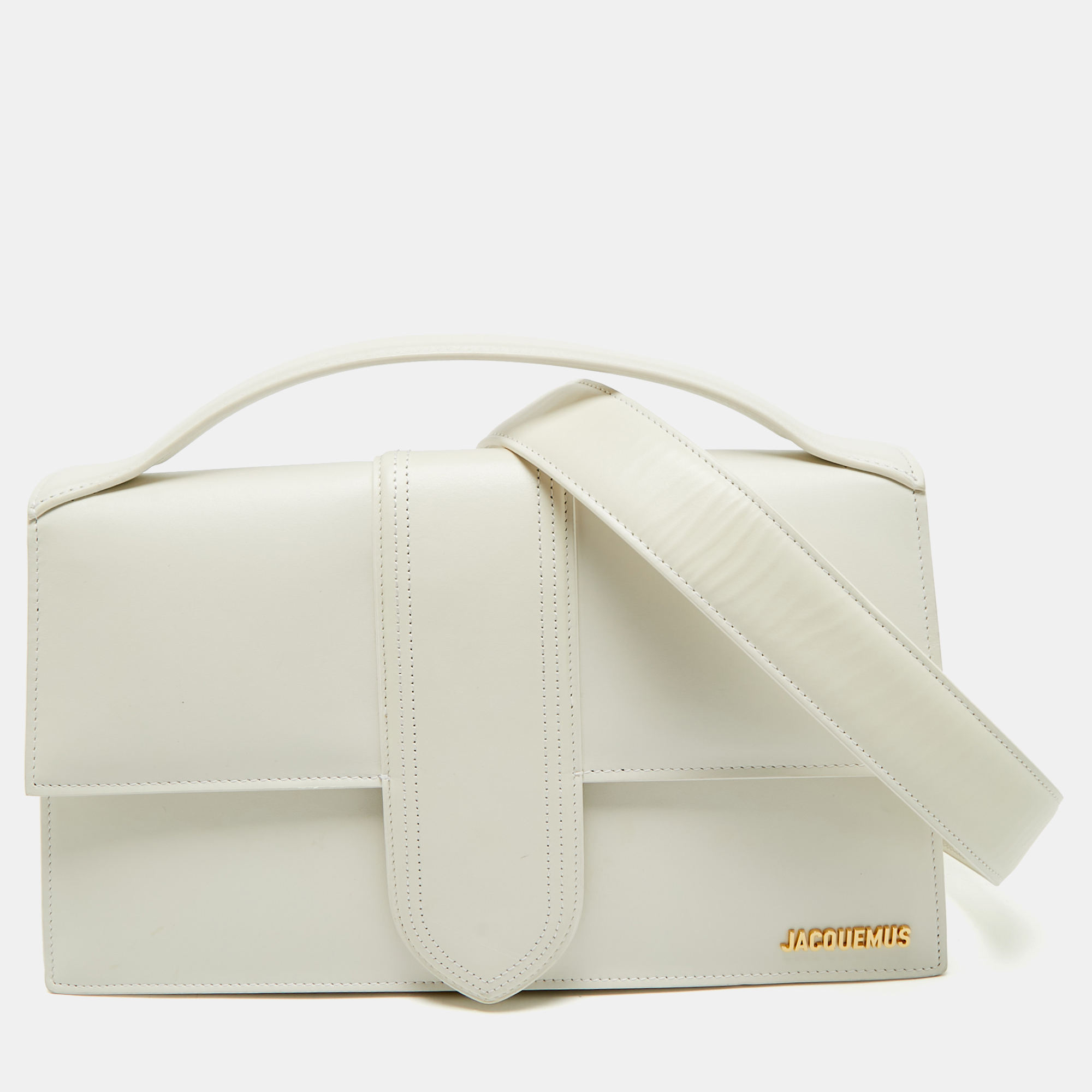 

Jacquemus White Leather Le Bambinou Top Handle Bag