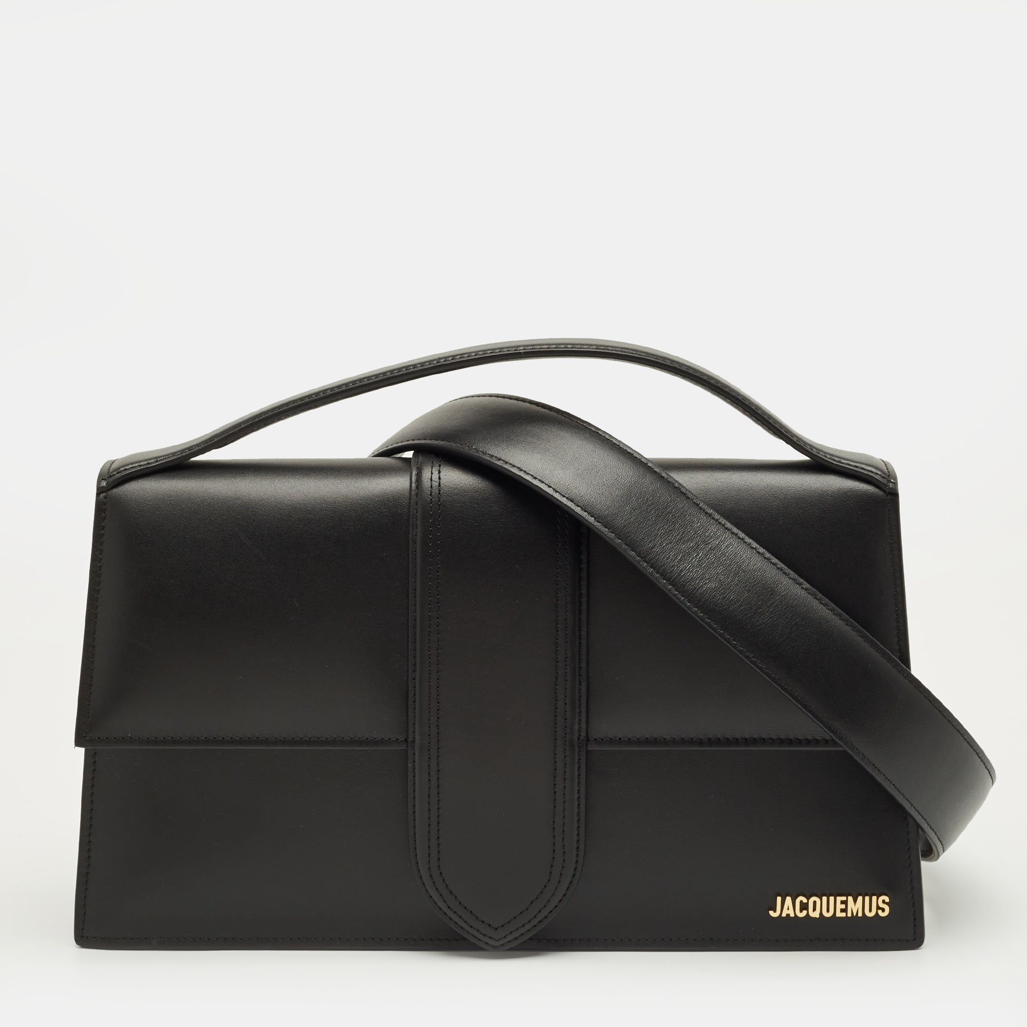 Pre-owned Jacquemus Black Leather Le Bambinou Top Handle Bag