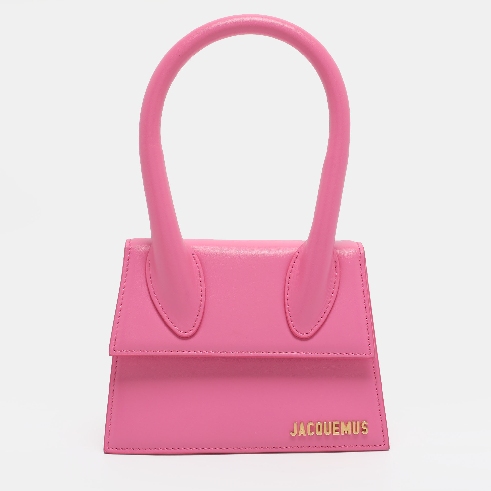 

Jacquemus Le Chiquito Moyen Pink Leather Top Handle Bag