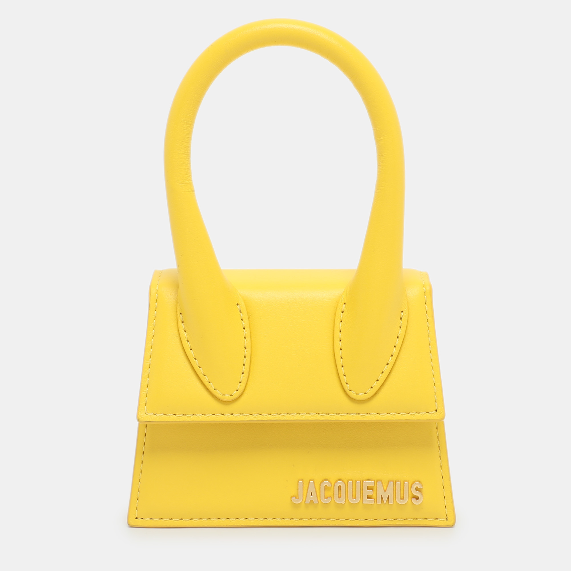

Jacquemus Le Chiquito Mini Yellow Leather Top Handle Bag