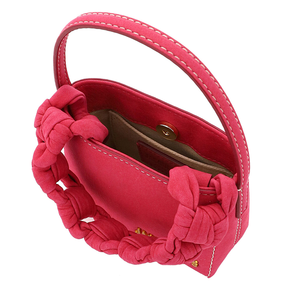 

Jacquemus Pink Leather Le Petite Sac Noeud Braided Handle Mini Bag