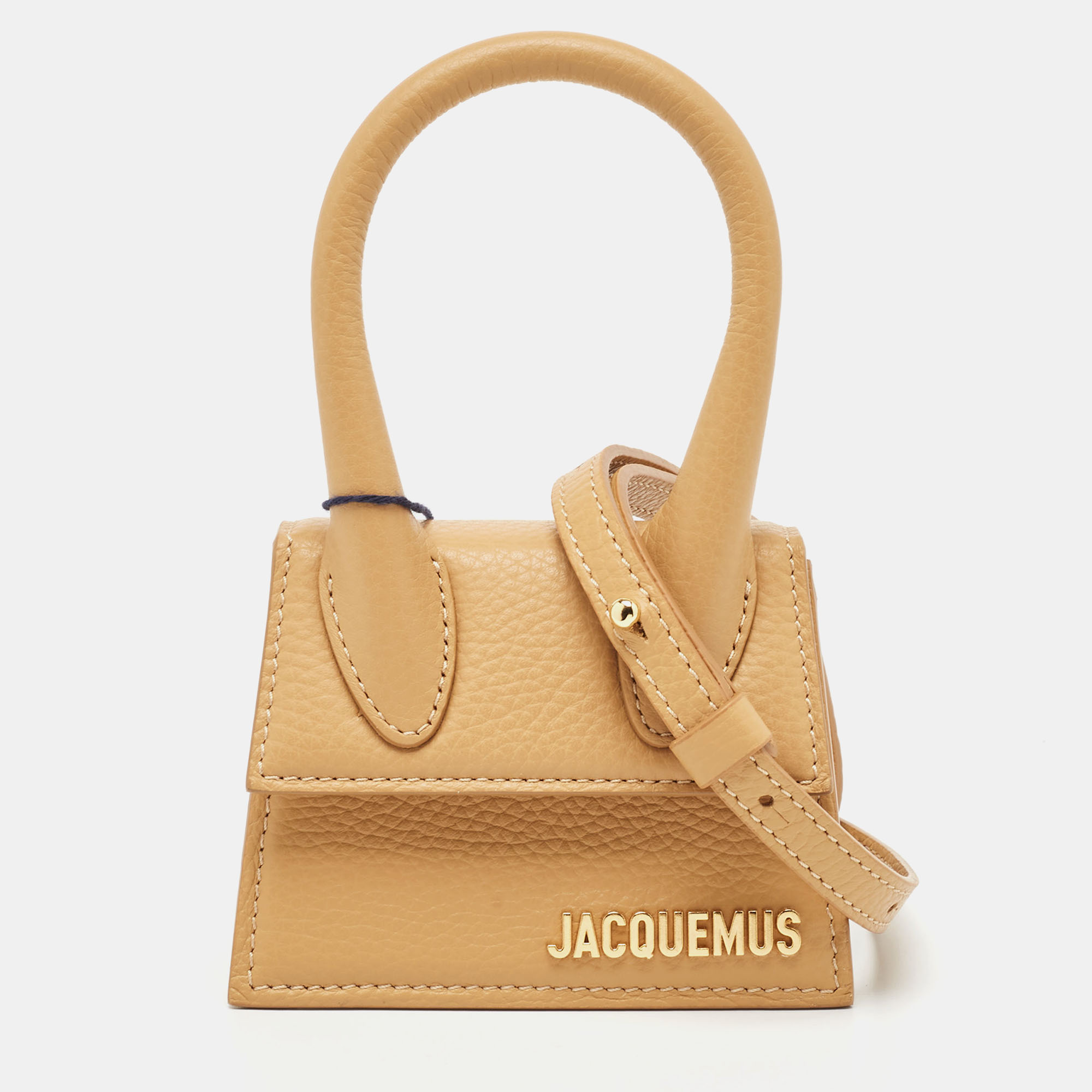 

Jacquemus Camel Leather Mini Le Chiquito Top Handle Bag, Brown