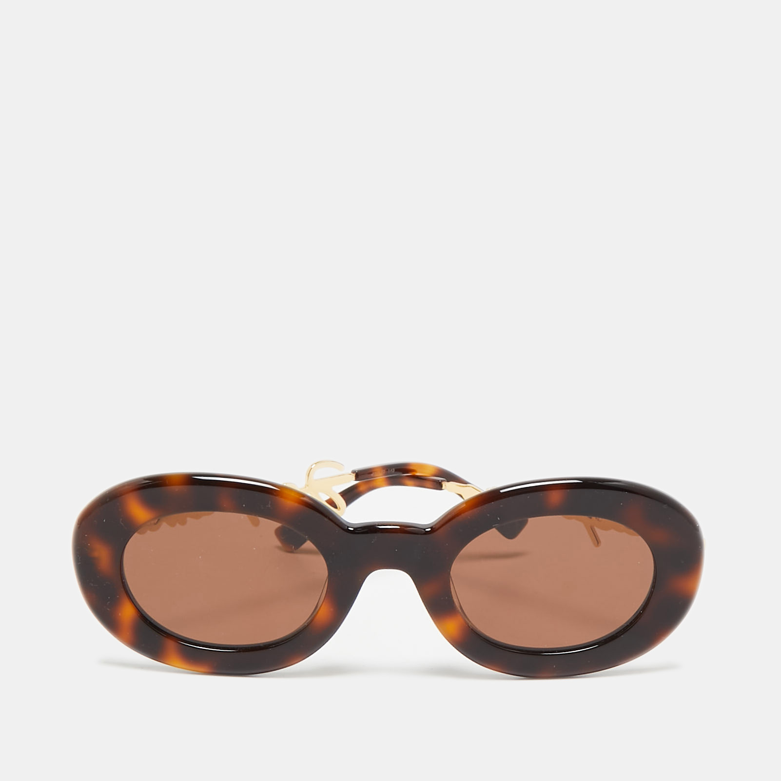 

Jacquemus Tortoise Brown Pralu Oval Sunglasses