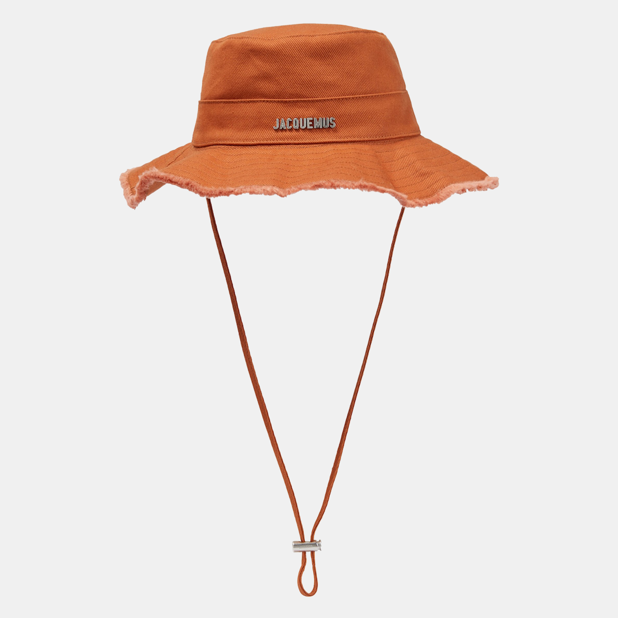 Pre Owned Jacquemus Brown Cotton Drawstring Bucket Hat (56)
