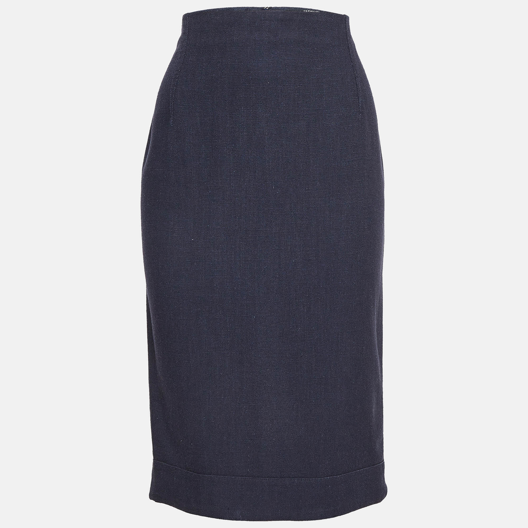 

Jacquemus Navy Blue Linen Blend L'annee 97 Pencil Skirt M
