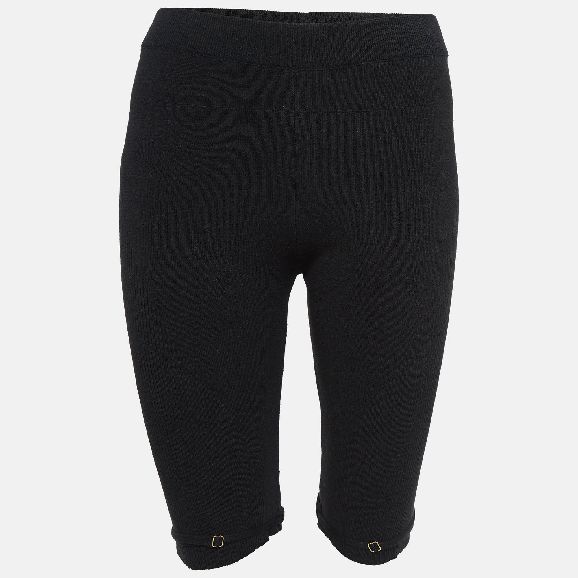 

Jacquemus Black Rib Knit Sierra Biker Shorts L