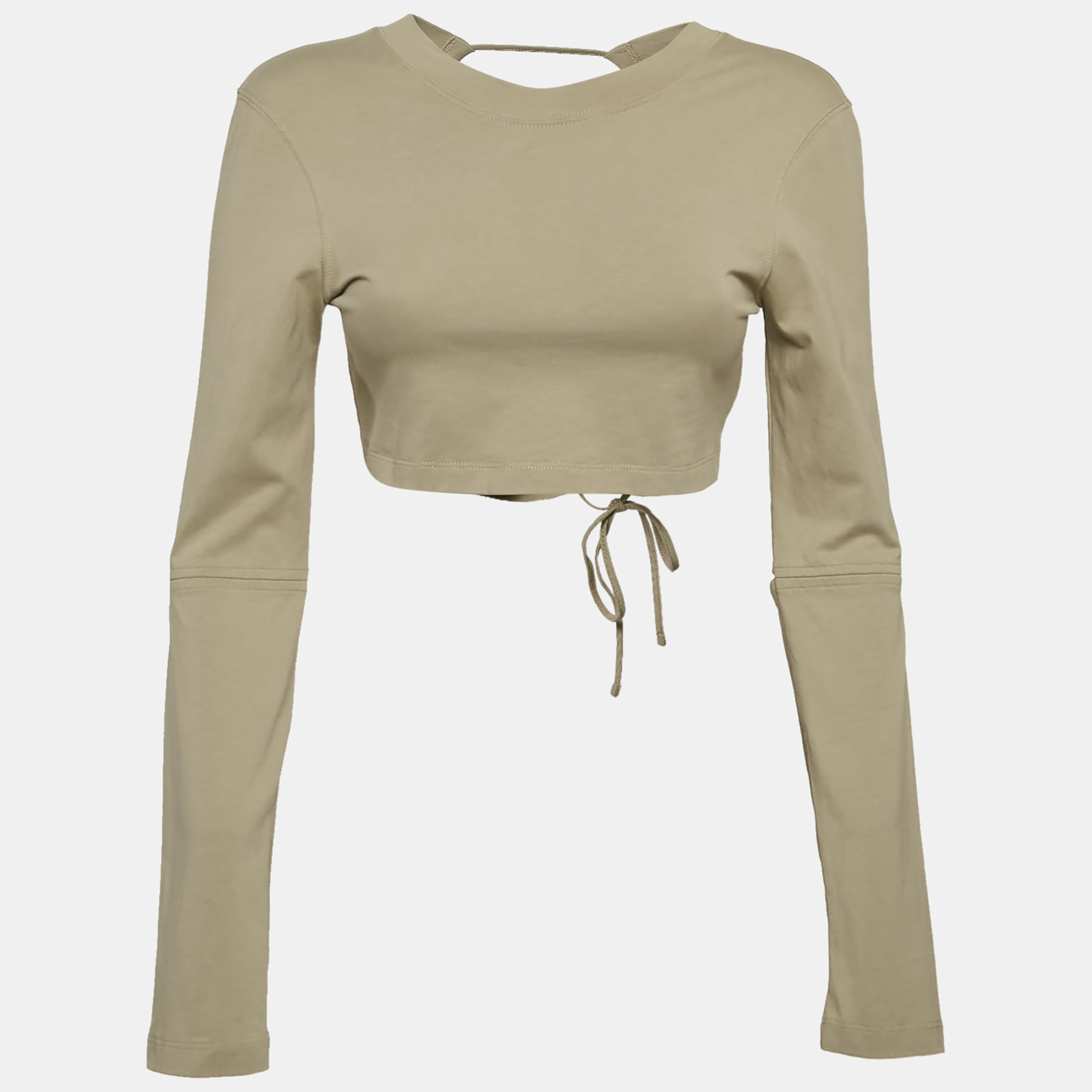 

Jacquemus Sage Green Cotton Open Back Crop T-Shirt XS