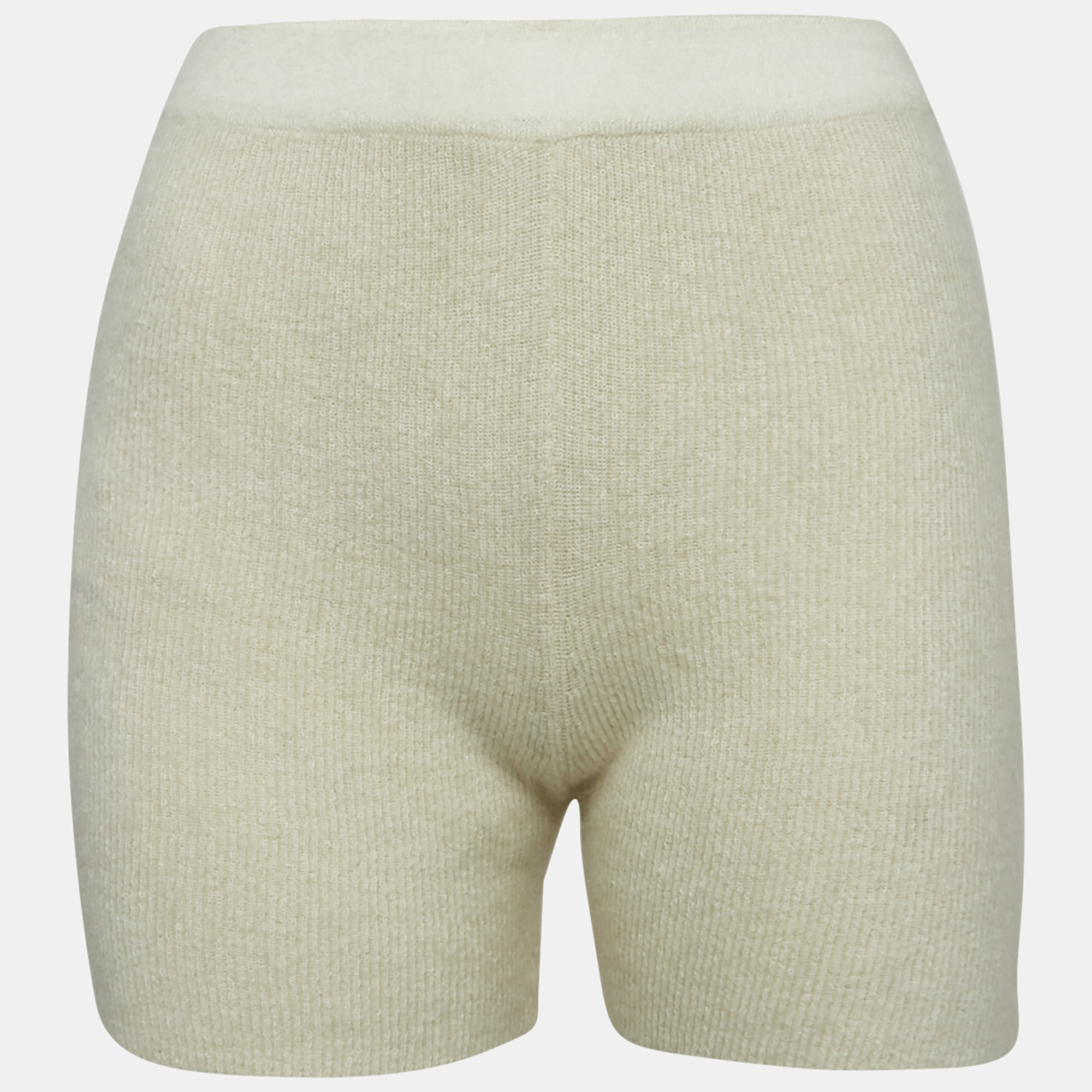 

Jacquemus Cream Textured Rib Kit Shorts M