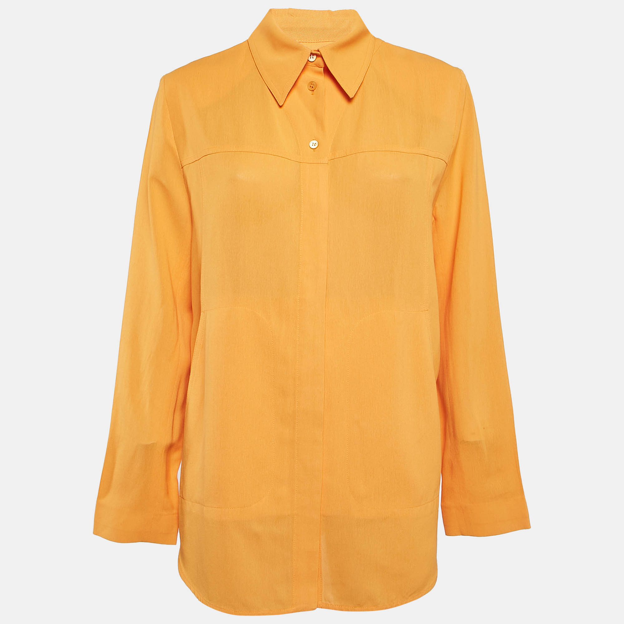 

Jacquemus Orange Cotton Crepe Back Slit Shirt XXL