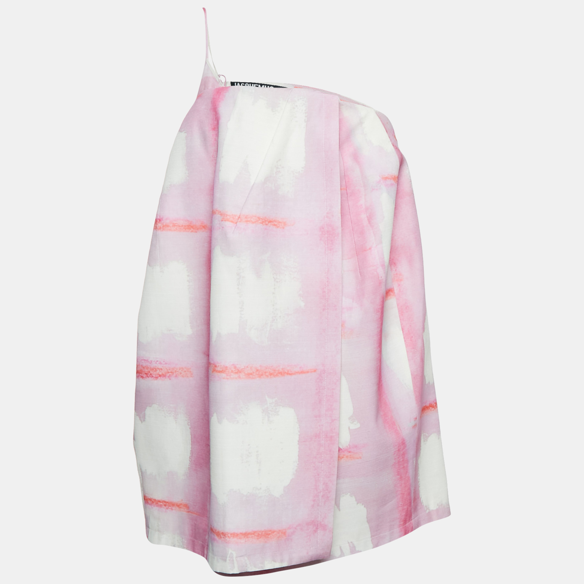 

Jacquemus Pink/White Silk Blend Le Coup De Soleil Mini Dress S