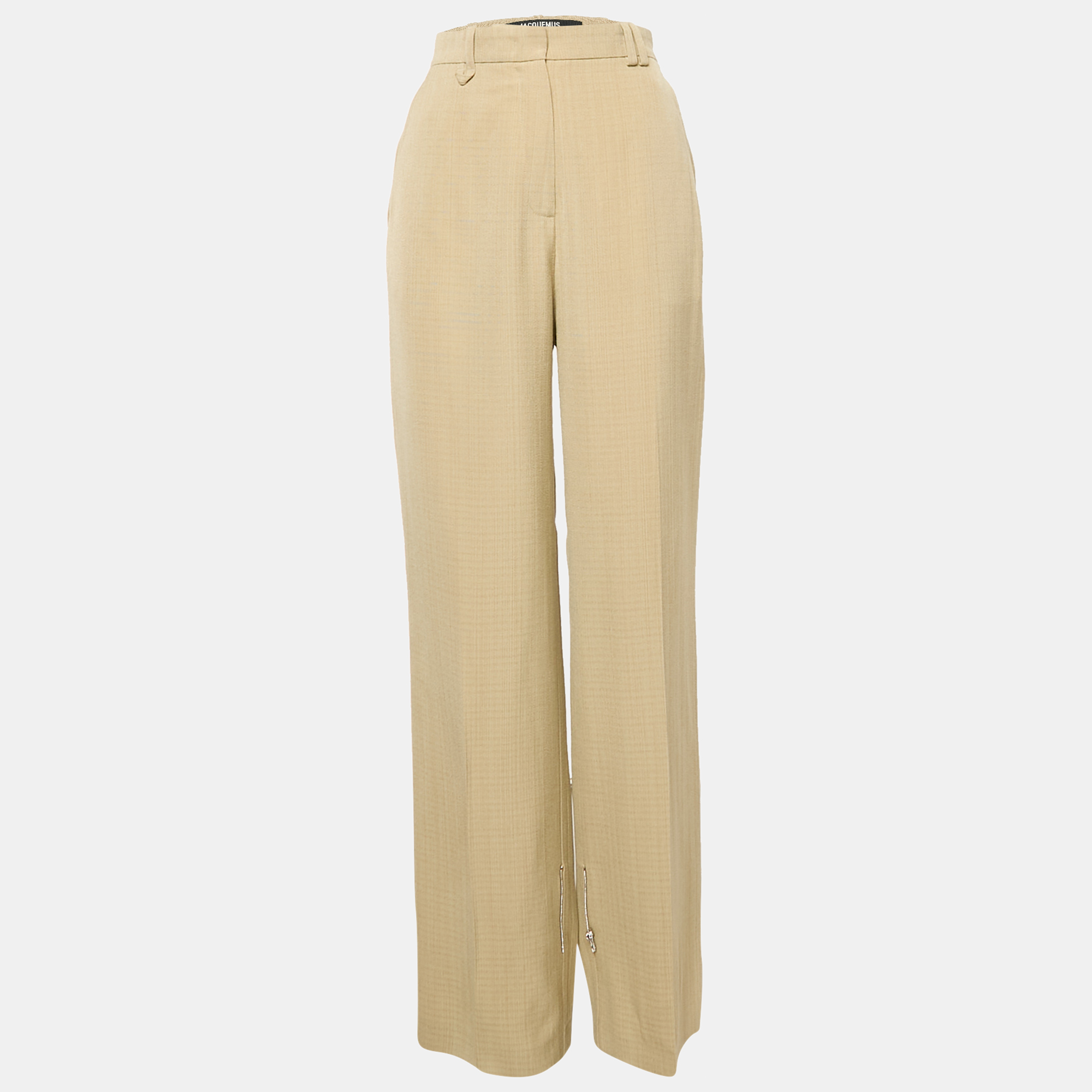 

Jacquemus Beige Silk Blend High Rise Le Papier Trousers M