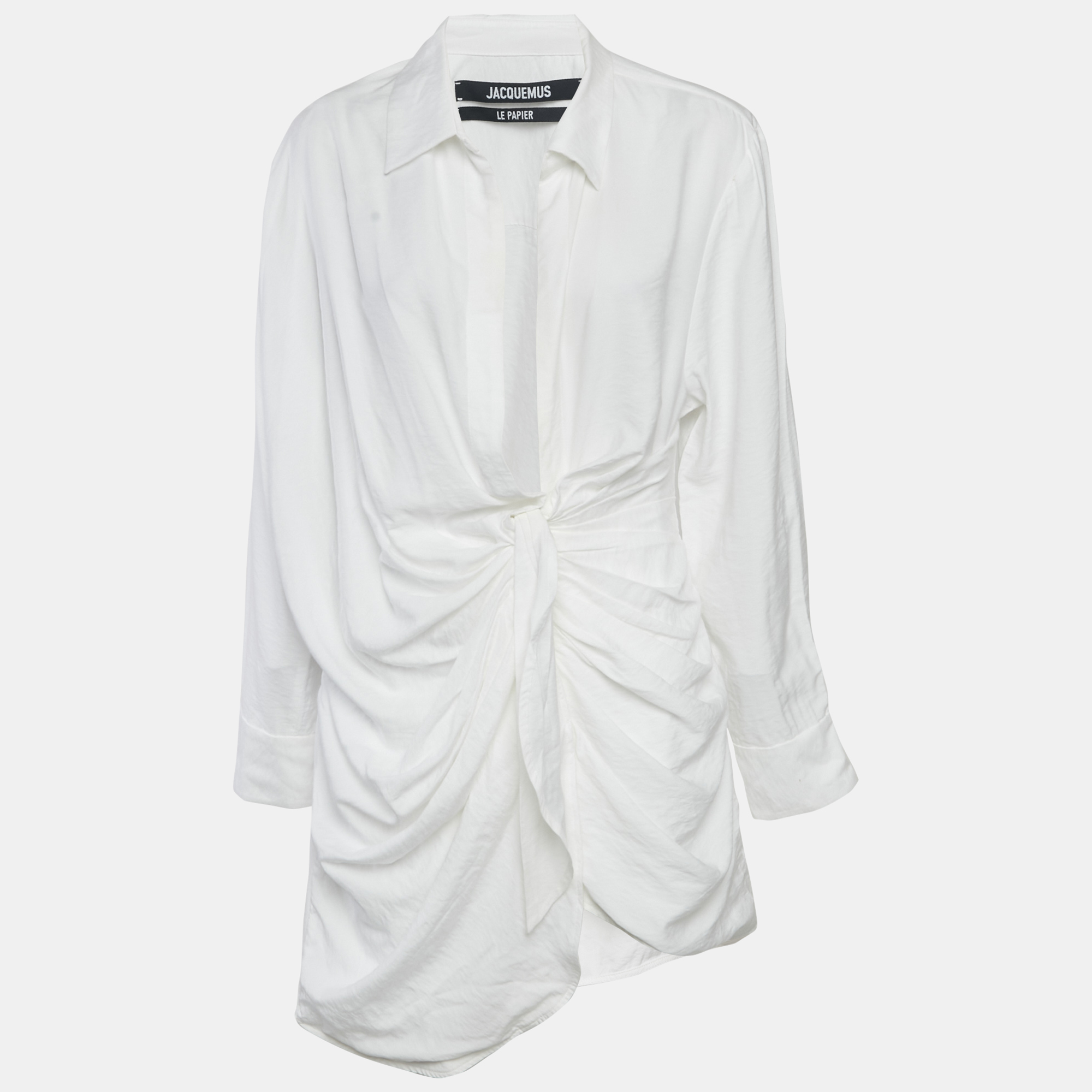 

Jacquemus White Cotton Le Papier Mini Shirt Dress M