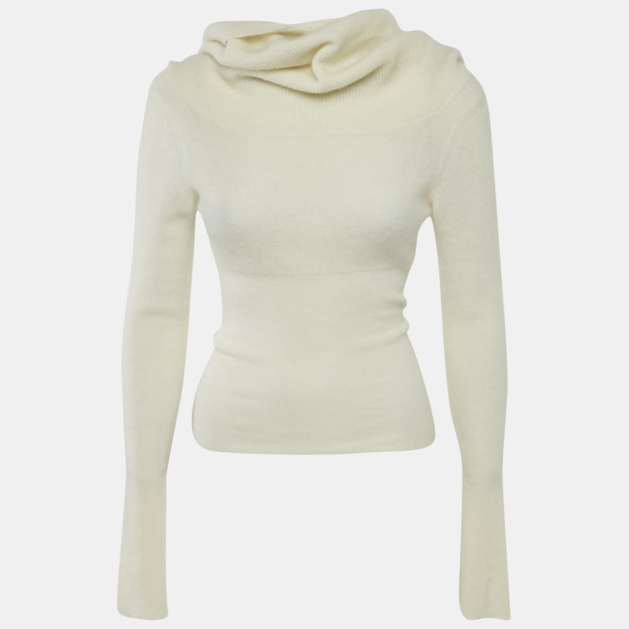 

Jacquemus Cream Cashmere Knit Back Open Sweater M