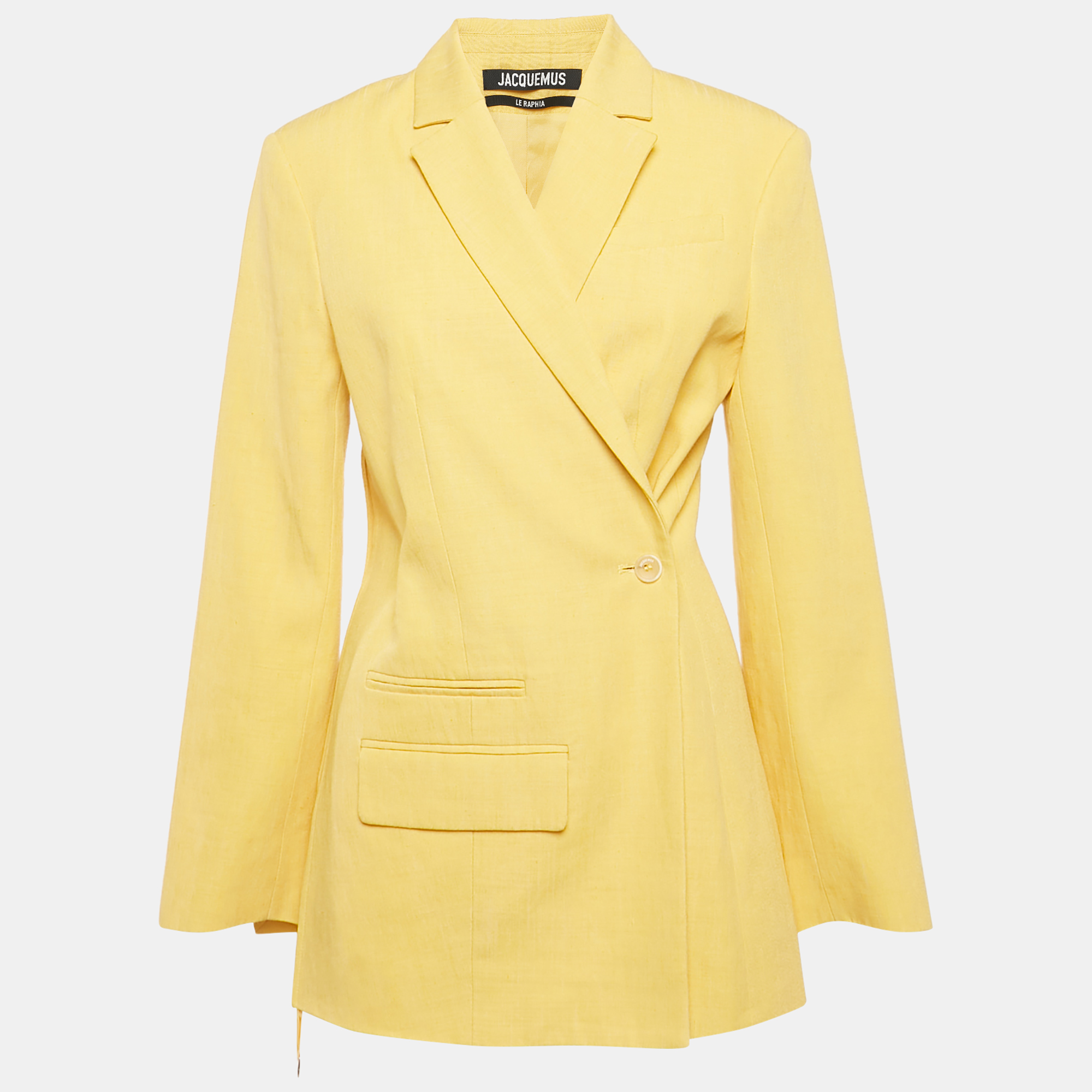 

Jacquemus Yellow Linen Blend Double Breasted Blazer S
