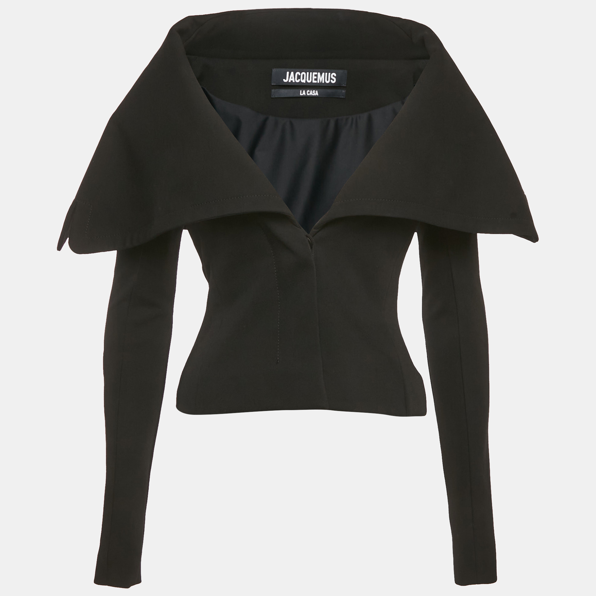 

Jacquemus Black Jersey Draped Collar The Cuadrada La Casa Jacket S