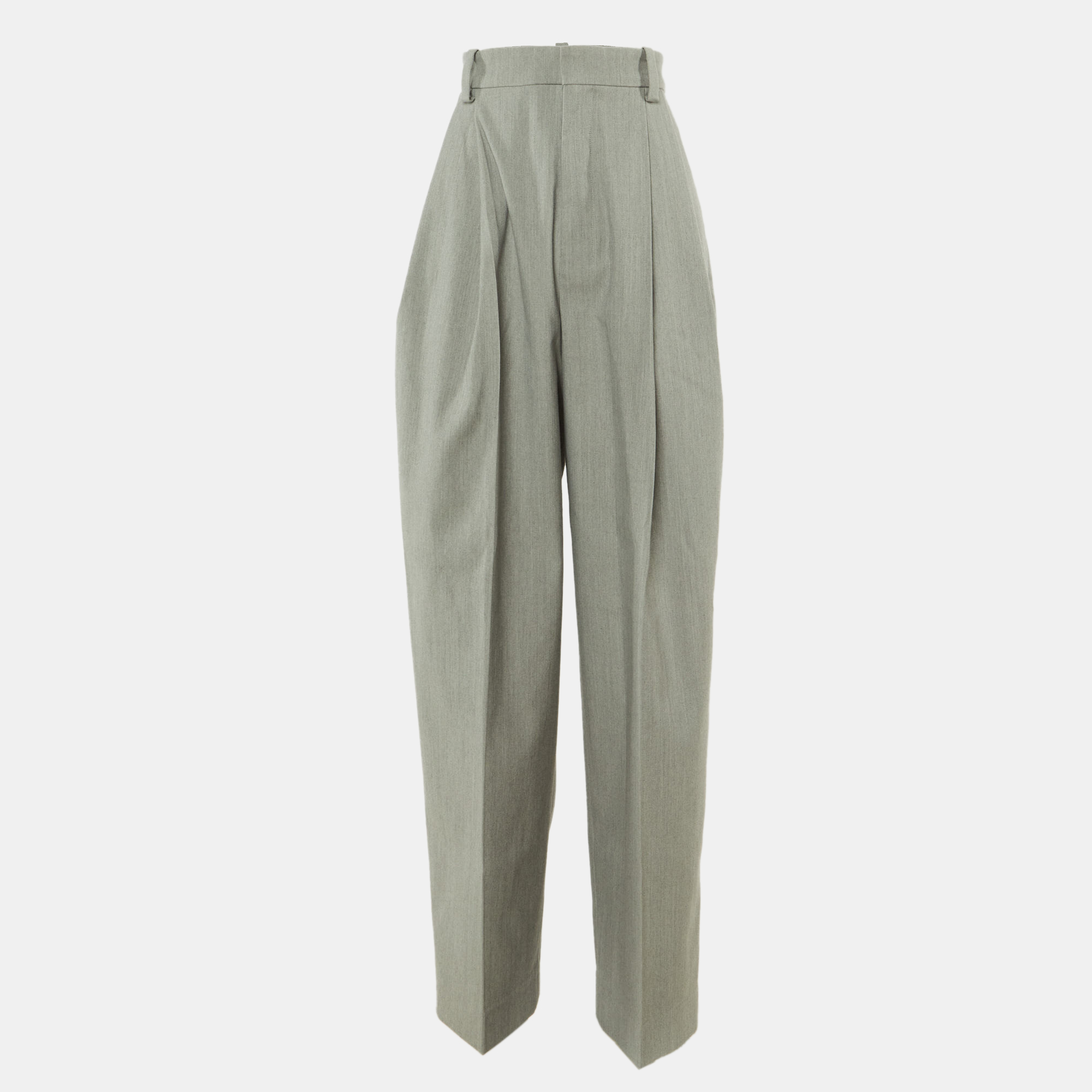 Pre-owned Jacquemus Grey Cotton Blend Wide Leg La Casa Trousers L In Gray
