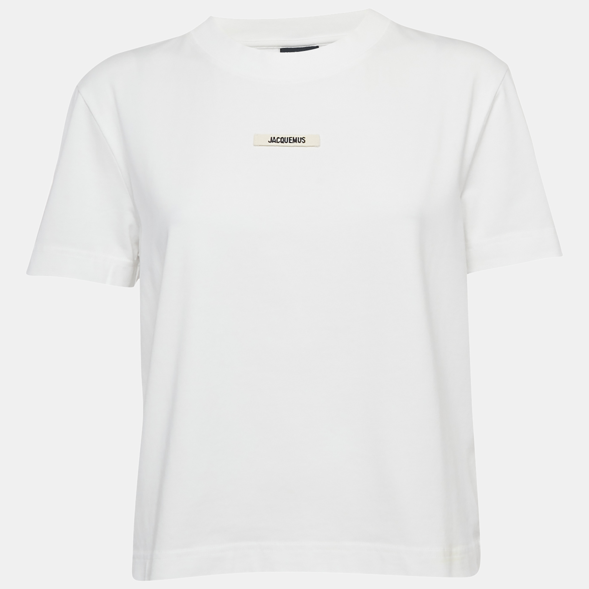 

Jacquemus White Cotton Crew Neck Gros Grain T-Shirt XXL