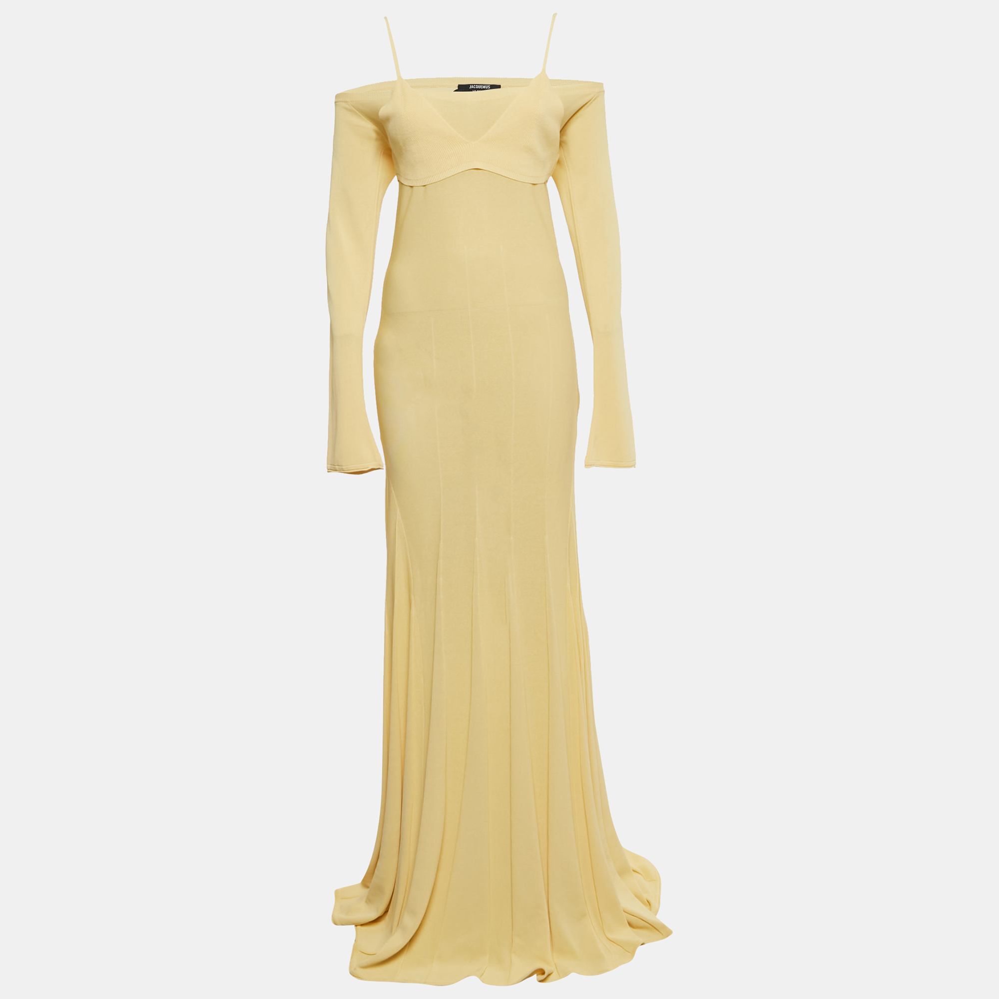 

Jacquemus Yellow The Valensole Knit La Croisiere Dress L, White