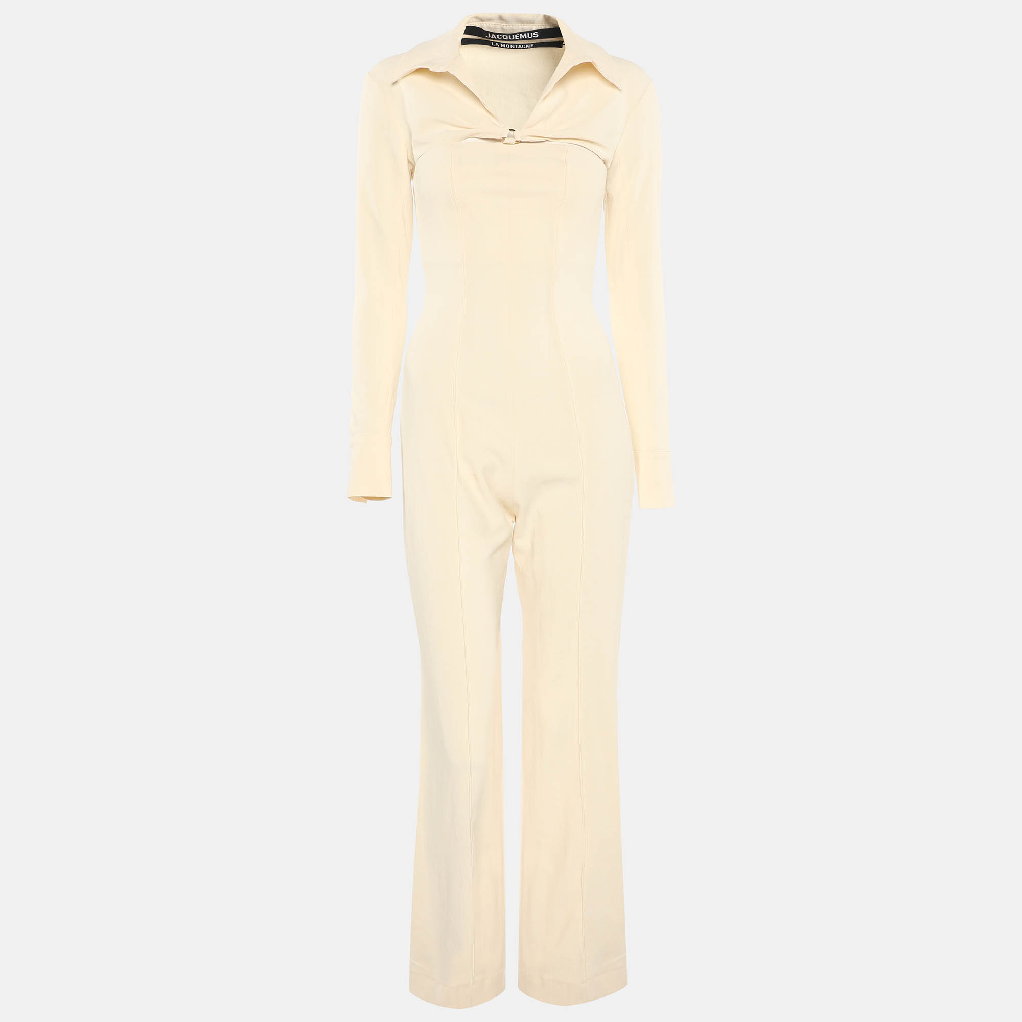 

Jacquemus Beige Gabardine Cut-Out La Montagne Overall XS