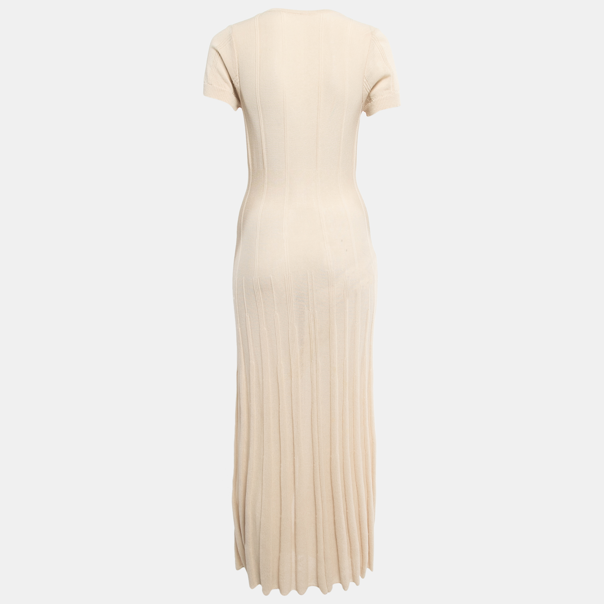 

Jacquemus Beige Cotton Rib Knit Dolcedo La Robe Cardigan Dress