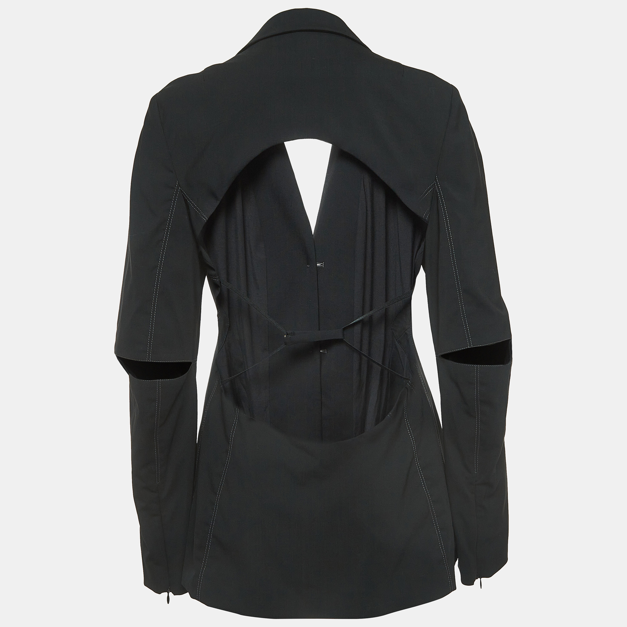 

Jacquemus Black Wool Blend Cut-Out Detail Single Breasted Blazer