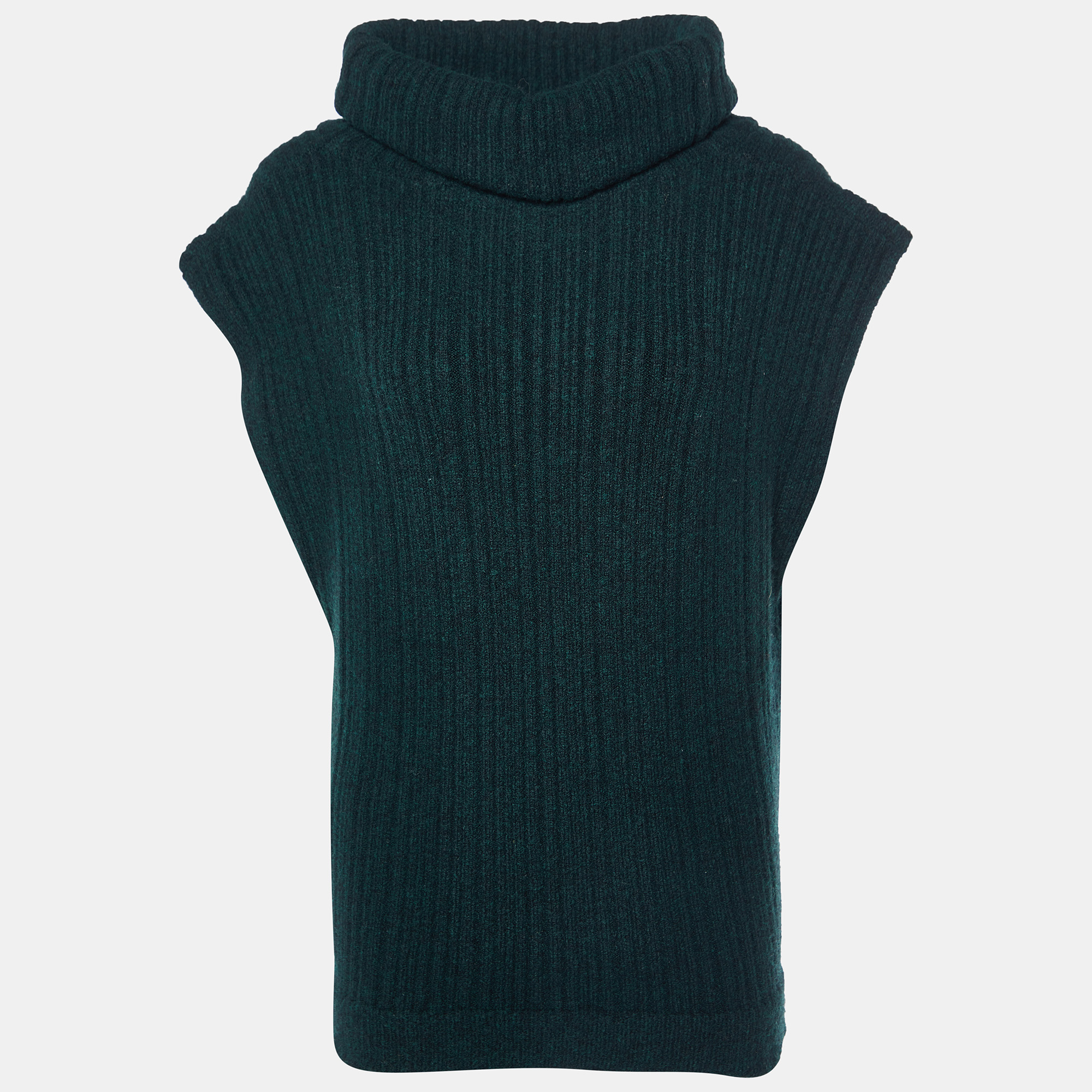 

Jacquemus Dark Green Merino Wool Knit Cut-Out Turtleneck Vest