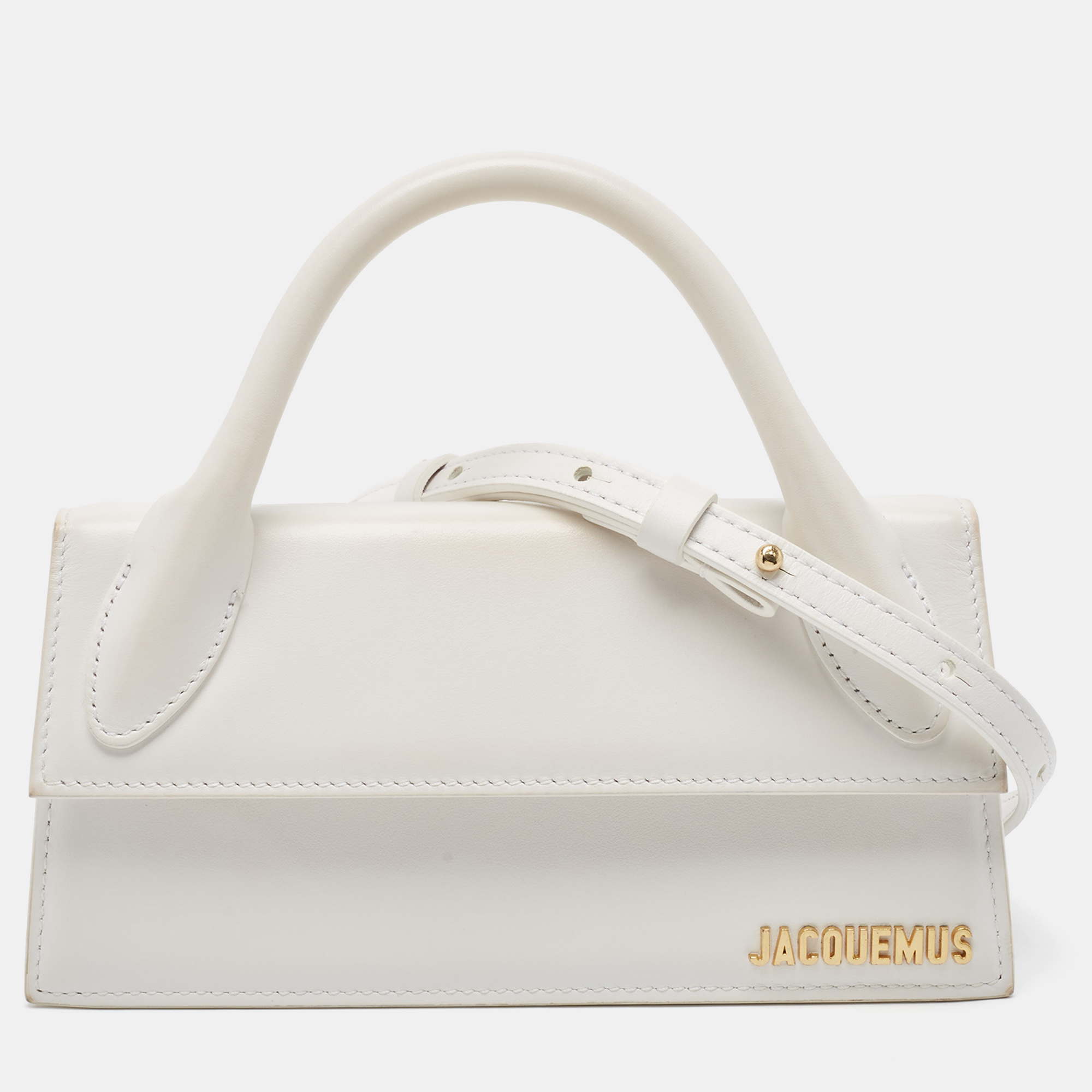 

Jacquemus White Leather Long Le Chiquito Top Handle Bag