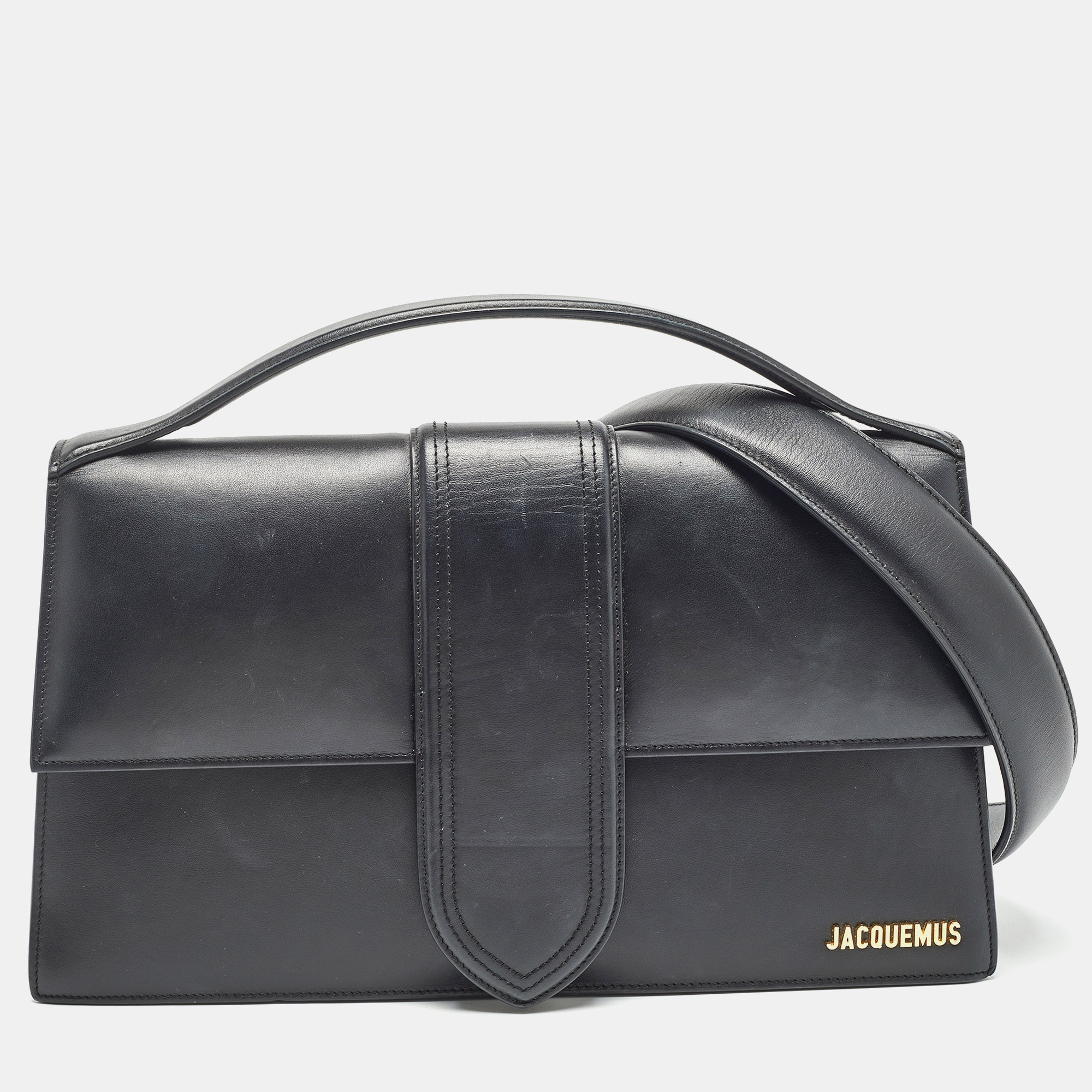 

Jacquemus Black Leather Le Bambinou Top Handle Bag