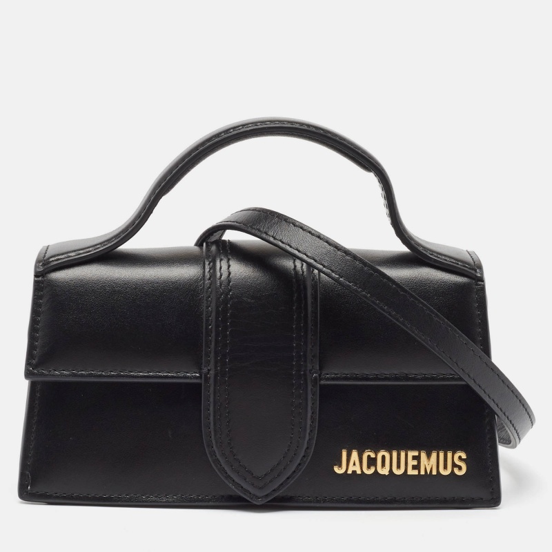 

Jacquemus Black Leather Le Bambino Top Handle Bag