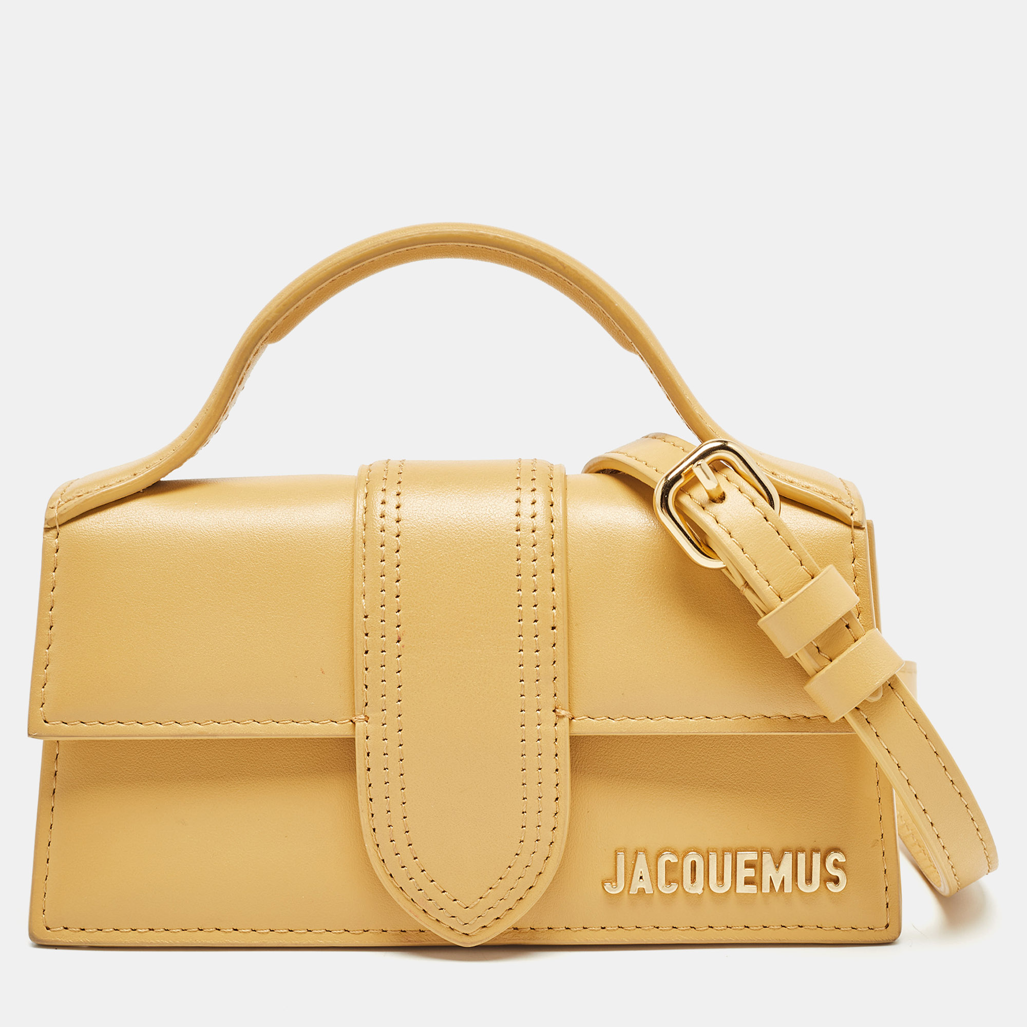 

Jacquemus Yellow Leather Mini Le Bambino Top Handle Bag