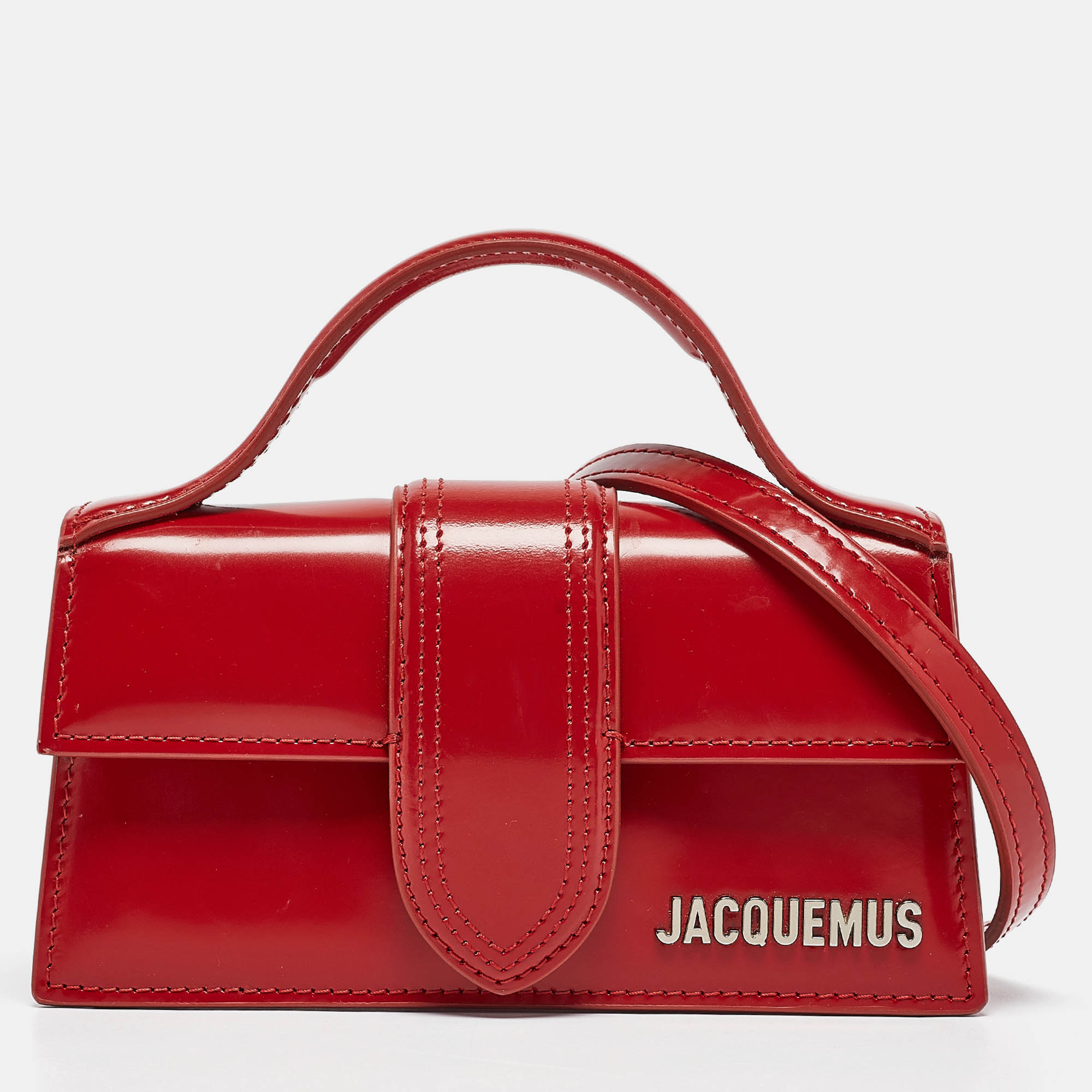 

Jacquemus Red Patent Leather Le Bambino Top Handle Bag