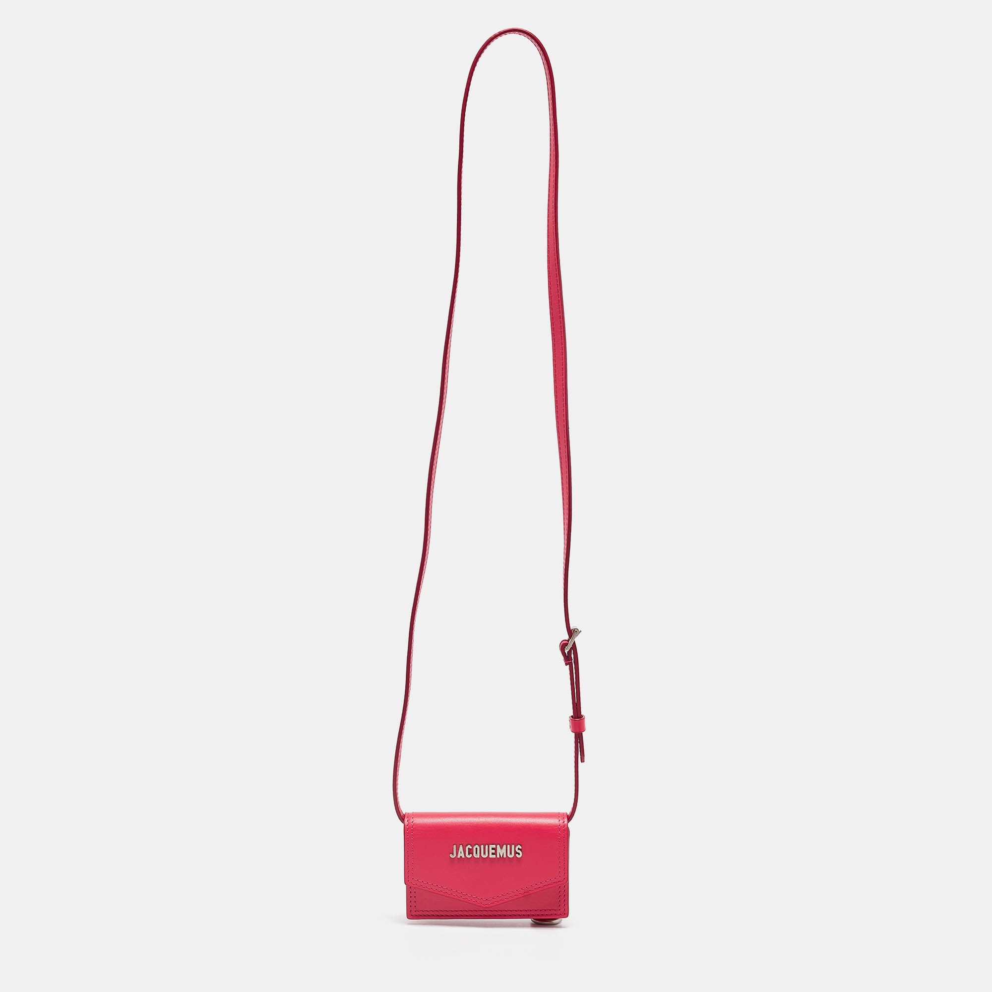 Pre-owned Jacquemus Pink Leather Le Porte Azur Crossbody Pouch